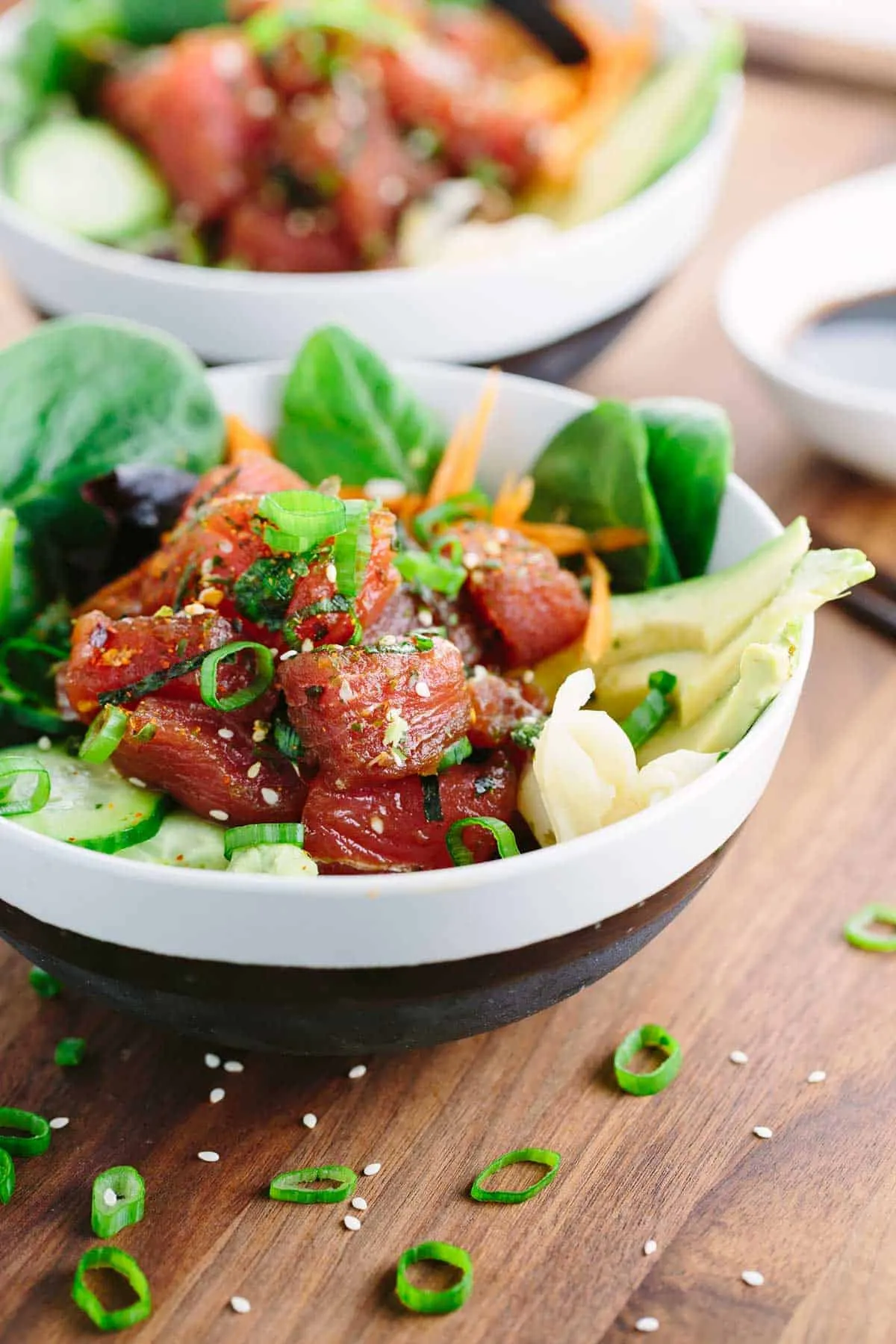Ahi Poke Sushi Bowls with Wasabi Sauce