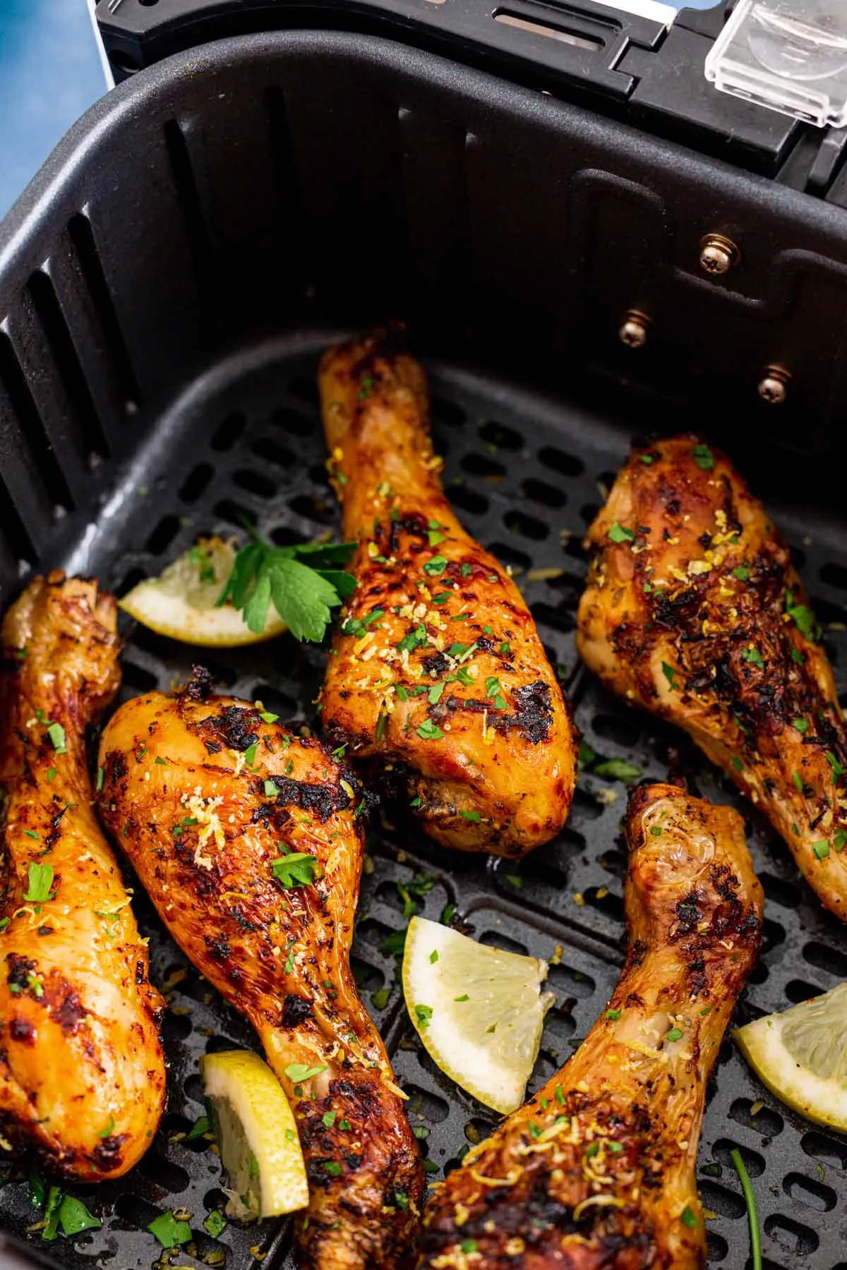Air Fryer Chicken Legs with Lemon Garlic
