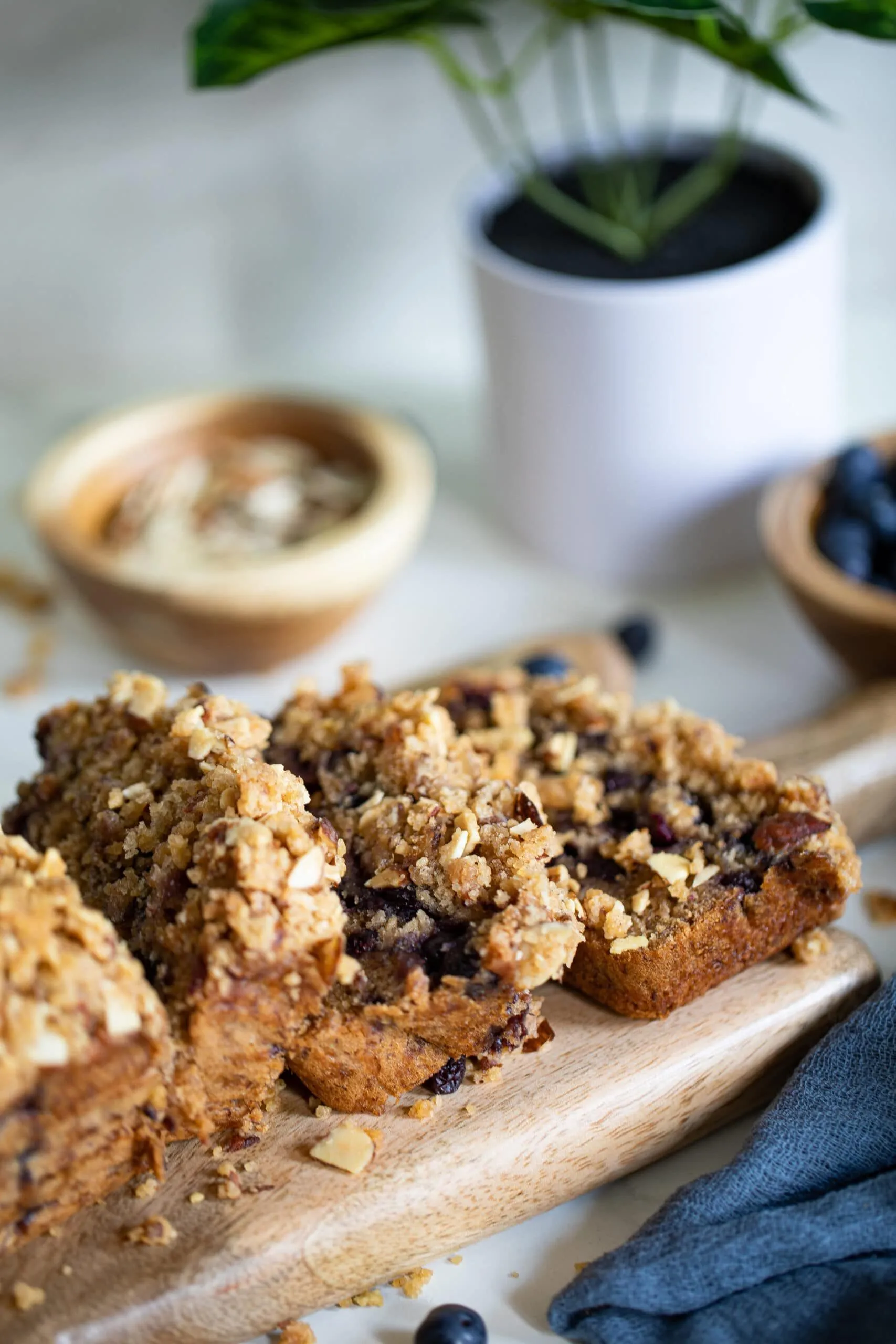 Almond Cinnamon Crunch Blueberry Banana Bread