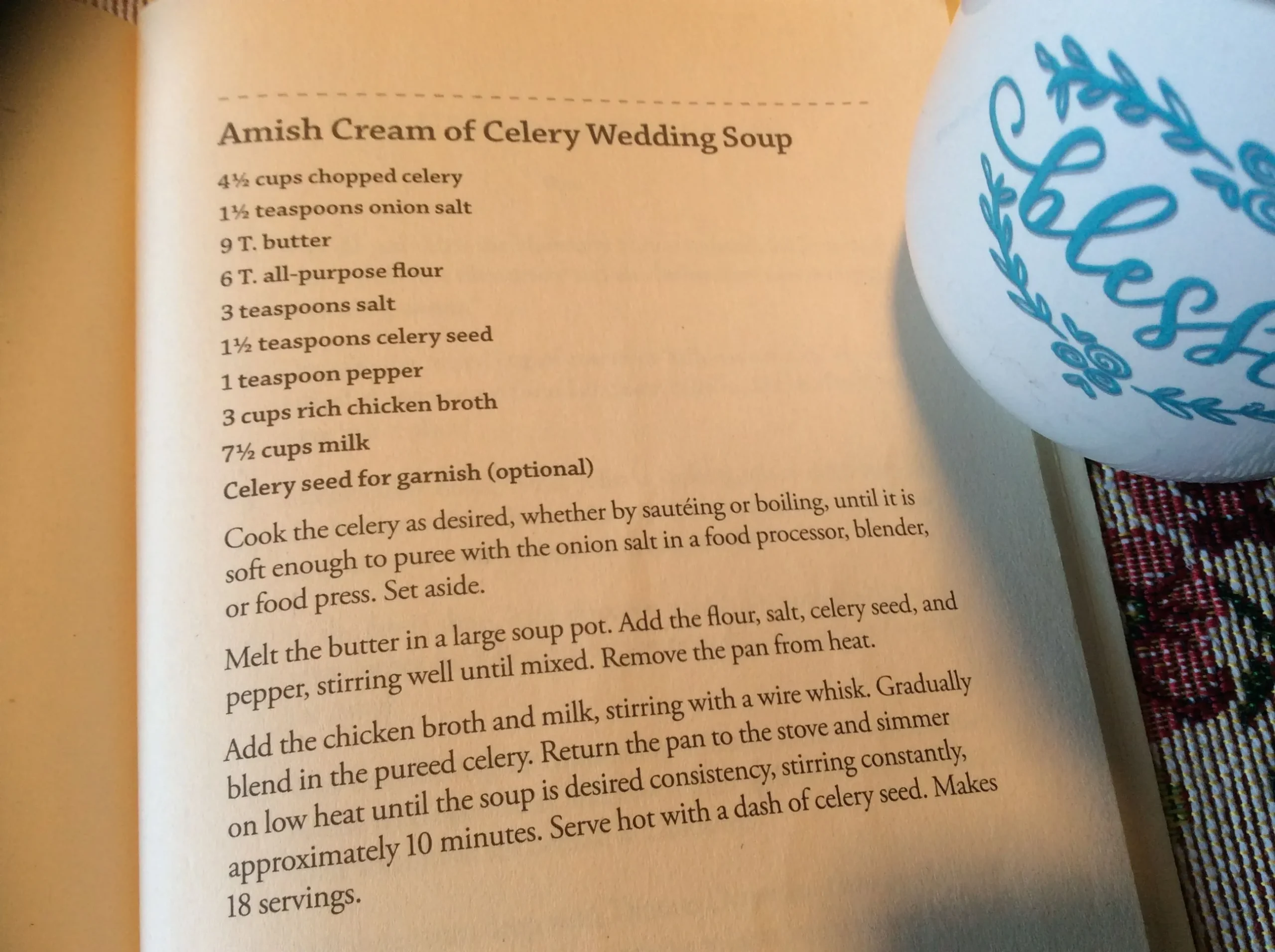 Amish Wedding Celery Soup