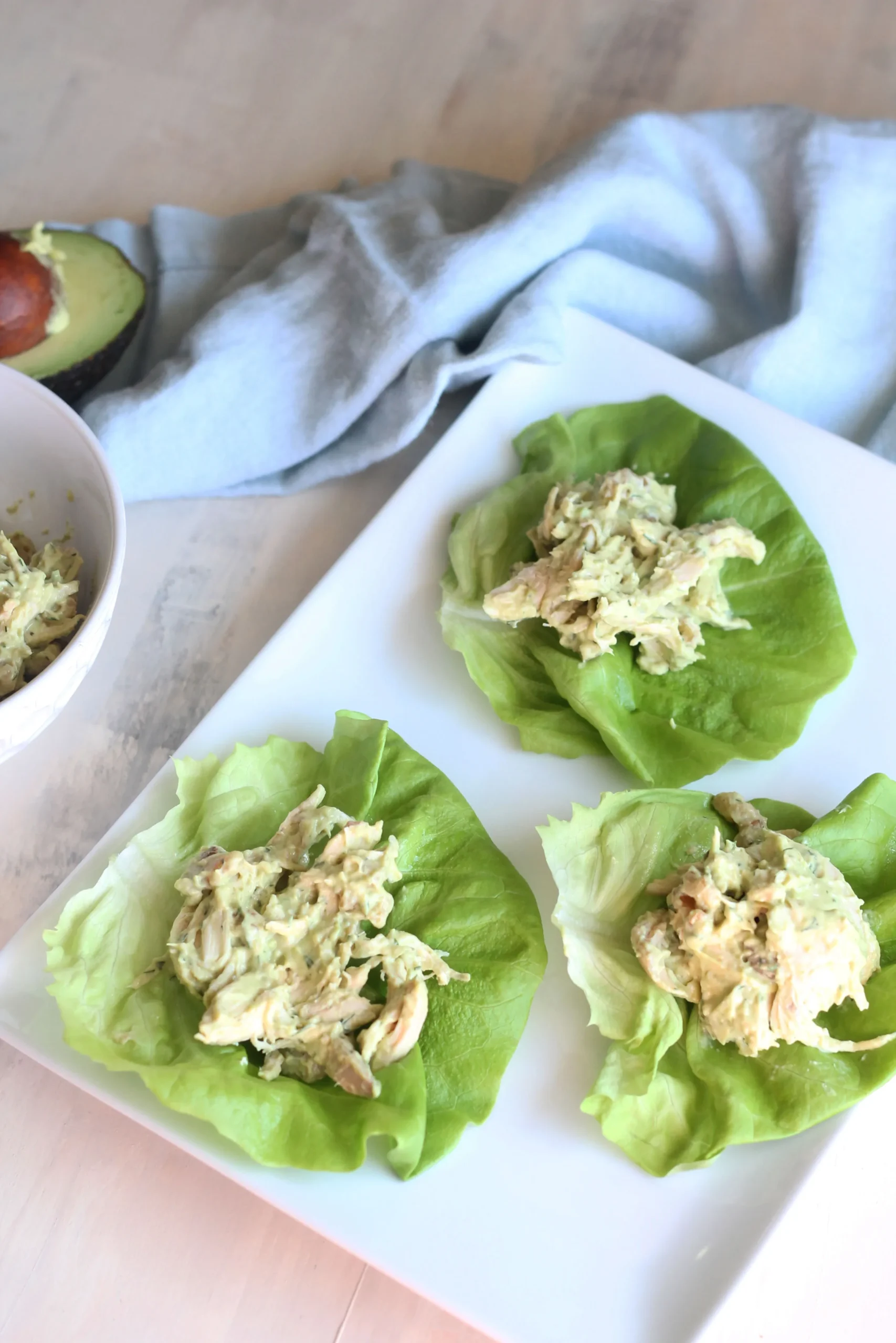 Apple Avocado Chicken Salad Lettuce Wraps