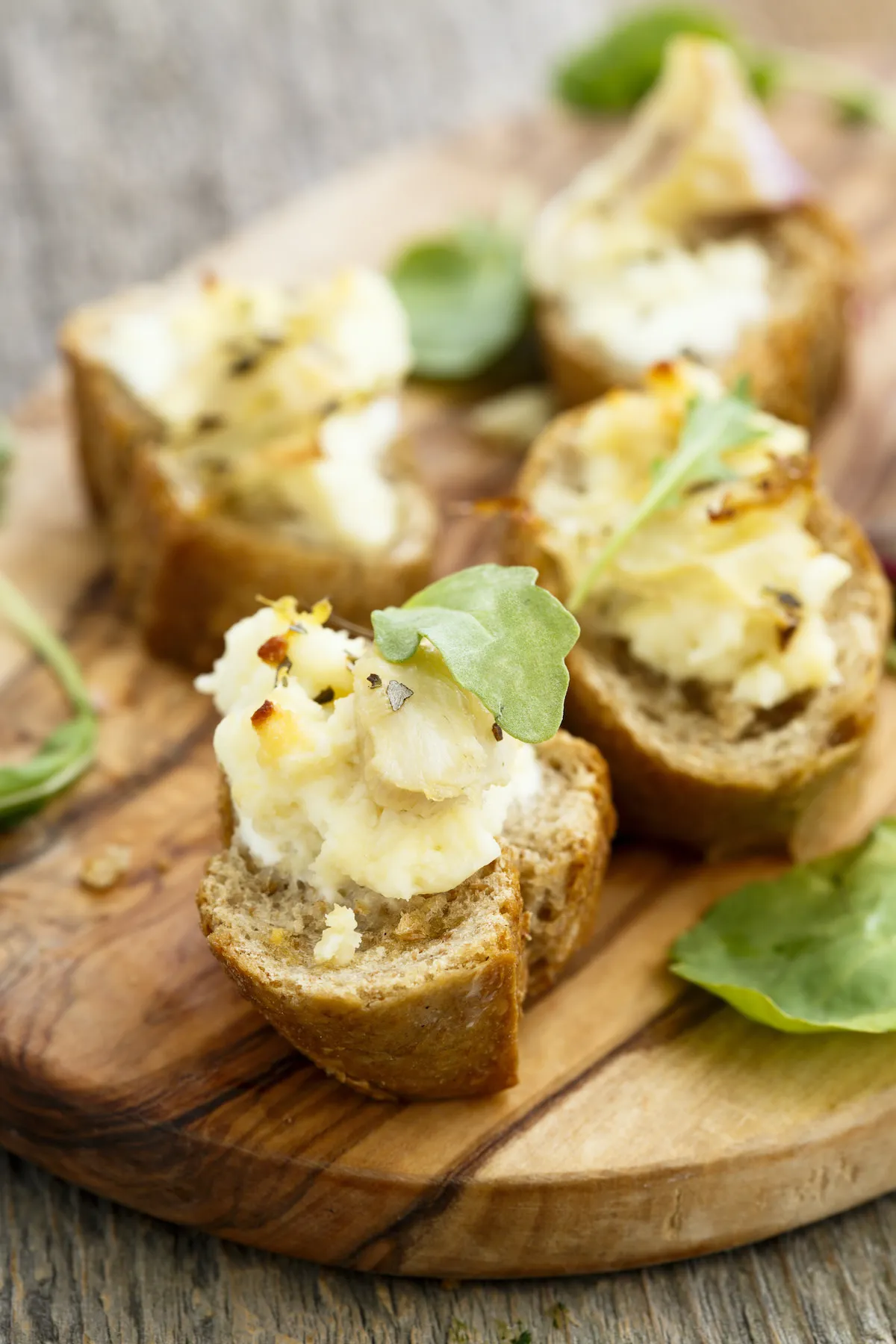 Artichoke and Chevre Salad Bruschetta