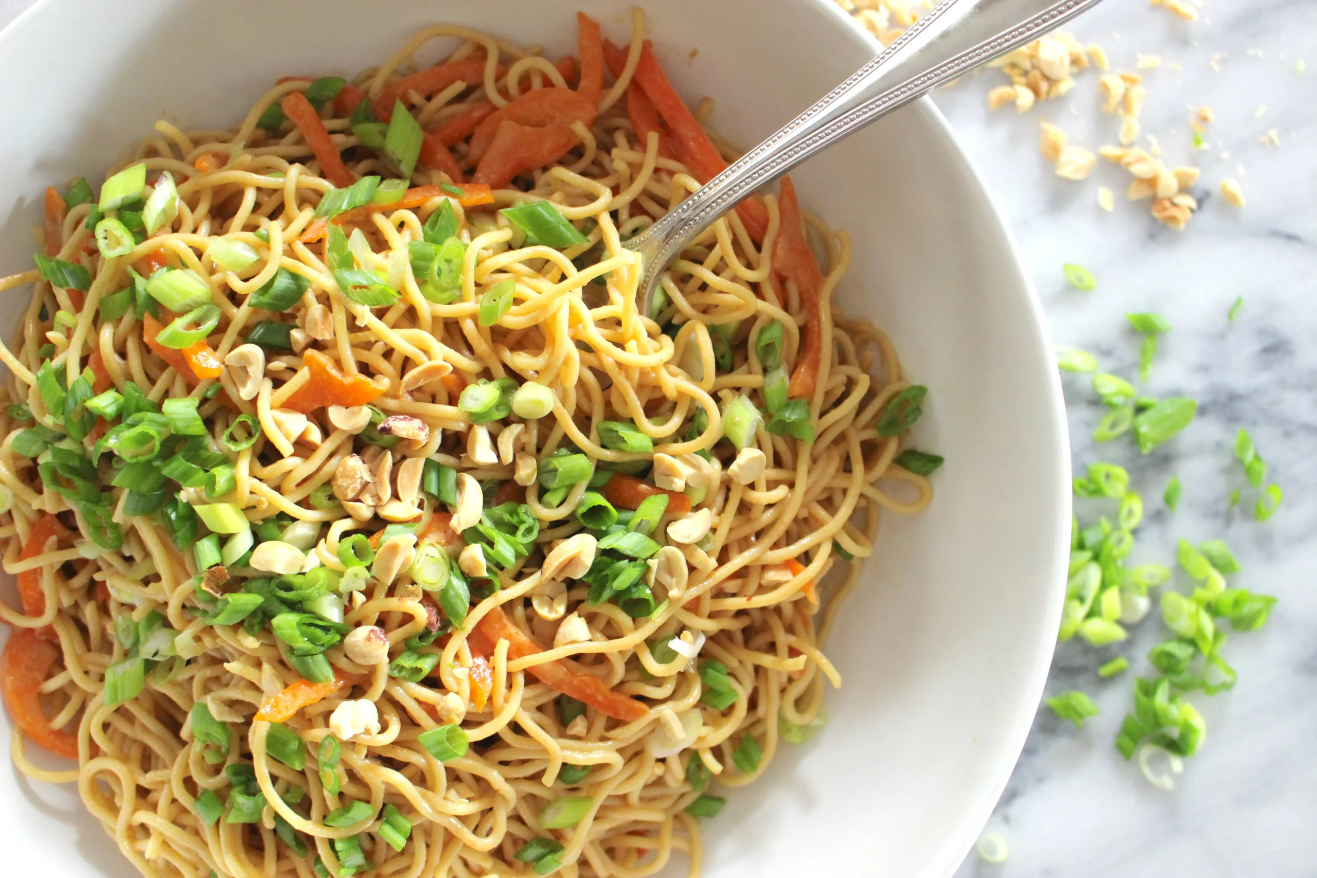 Asian Noodles with Not So Spicy Peanut Sauce and an Invitation