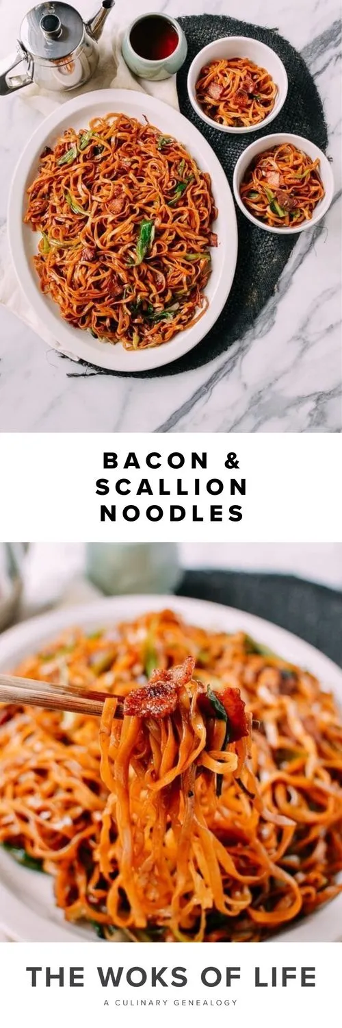 Bacon Scallion Egg Noodle Stir Fry