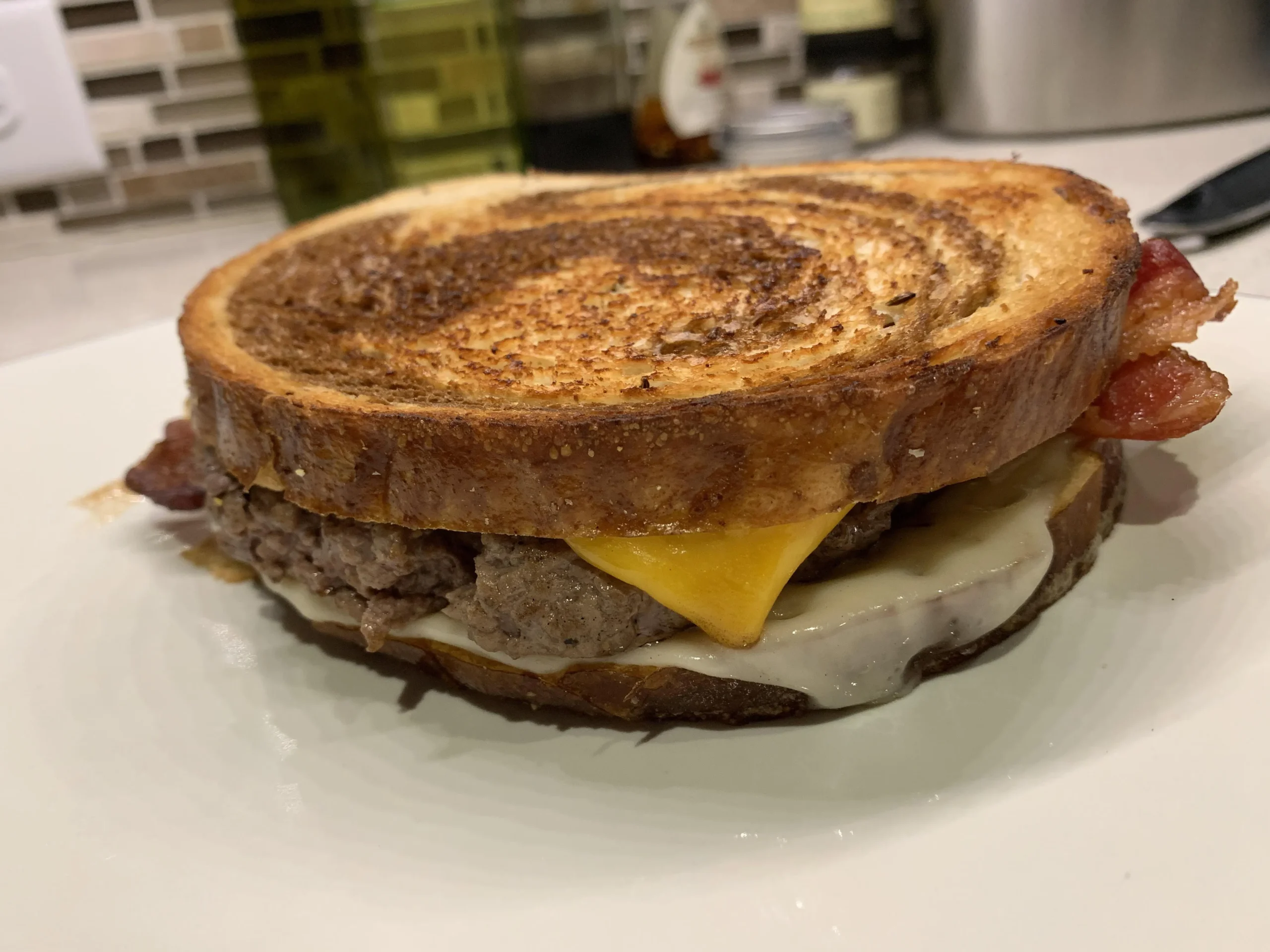 Bacon Swiss Patty Melts