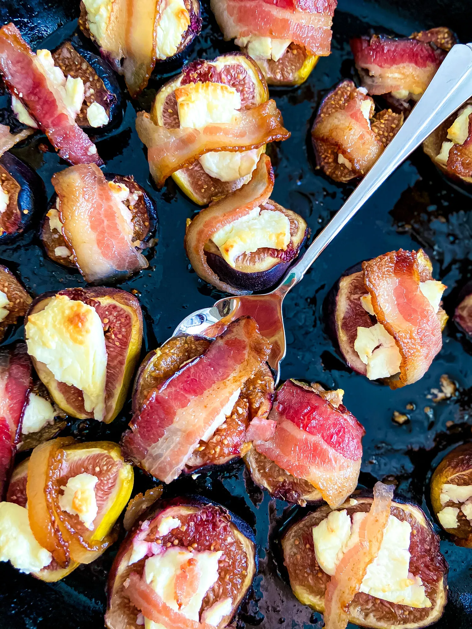 Bacon Wrapped Stuffed Figs with Herb Goat Cheese