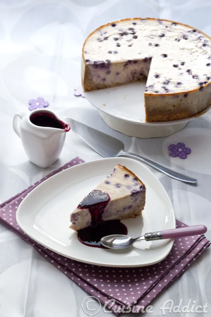 Baked Almond Banana Blueberry Cheesecake