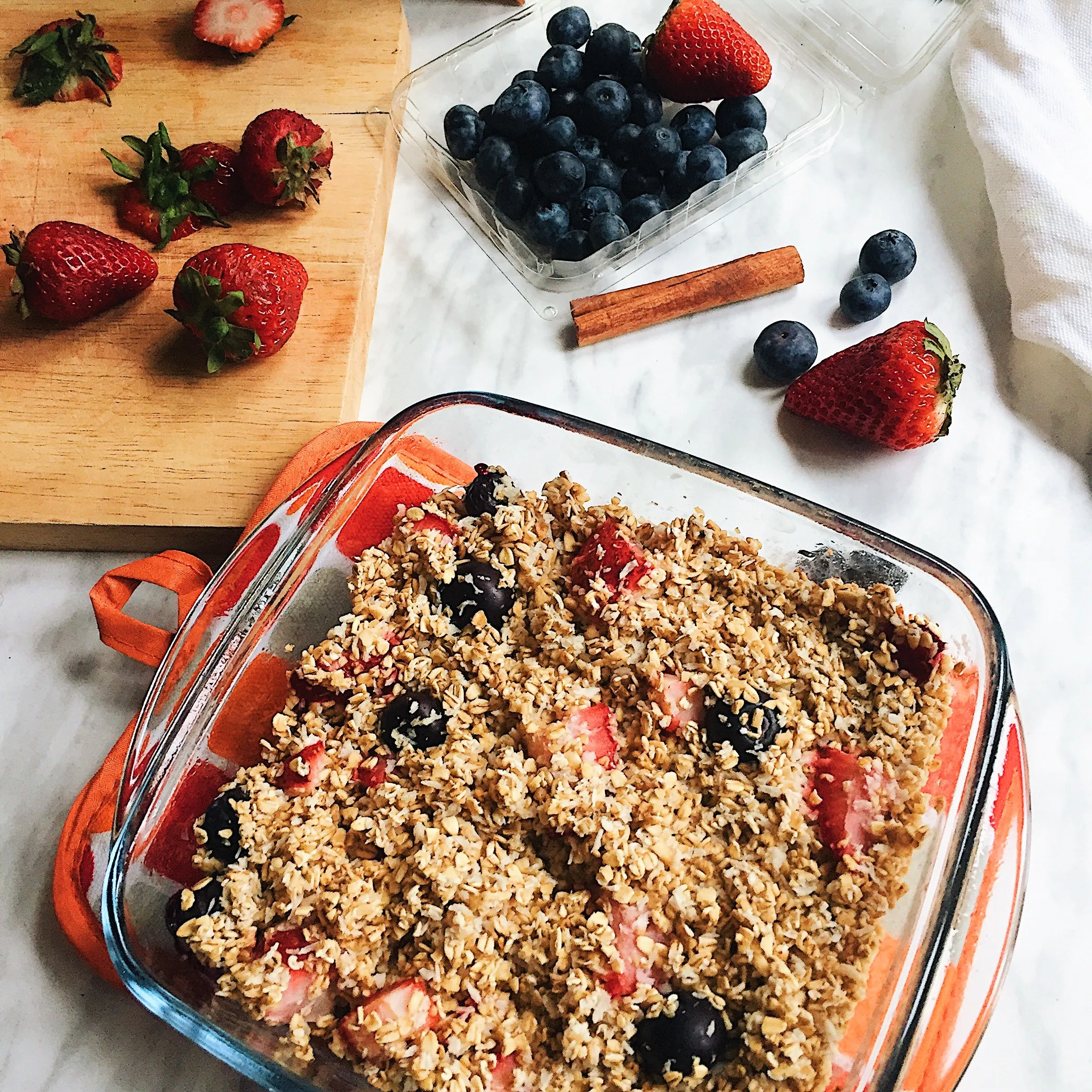 Baked Almond Oatmeal Berry Topping