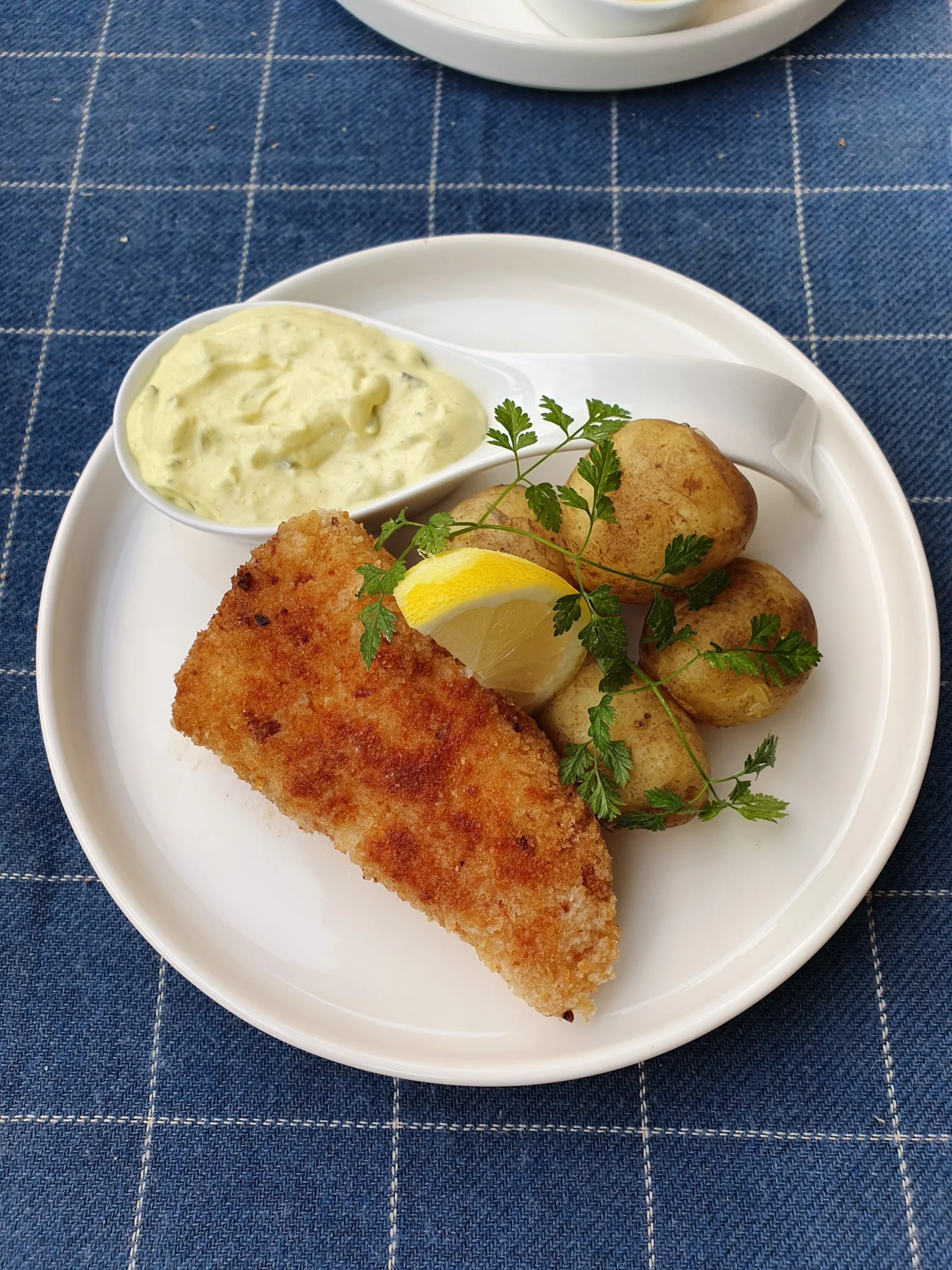 Baked Breaded Bluefish with Mock Tartar Sauce