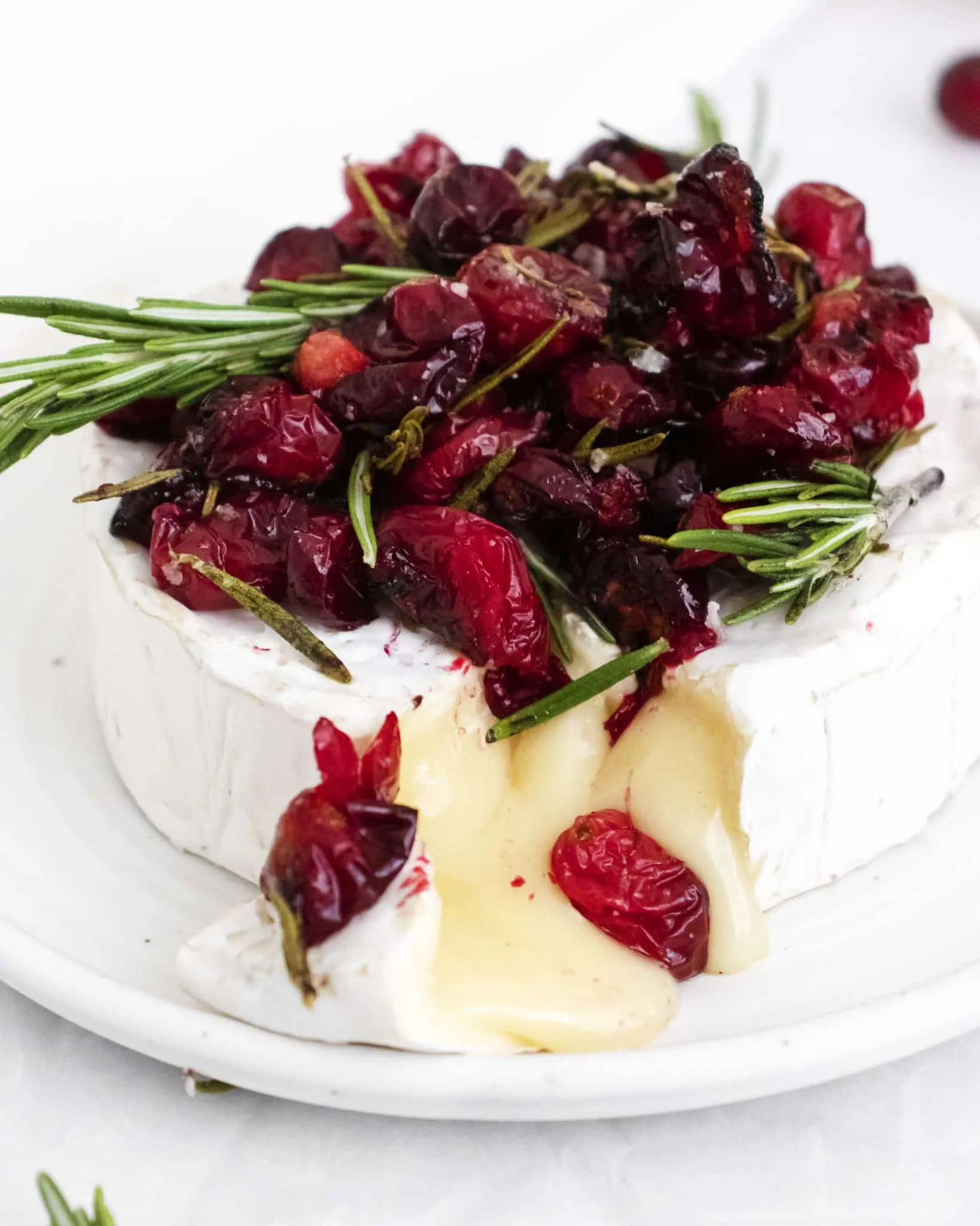 Baked Brie with Balsamic Roasted Cranberries and Smoked Almonds