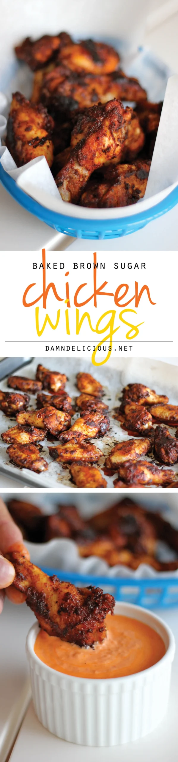 Baked Brown Sugar Chicken Wings with Roasted Red Pepper