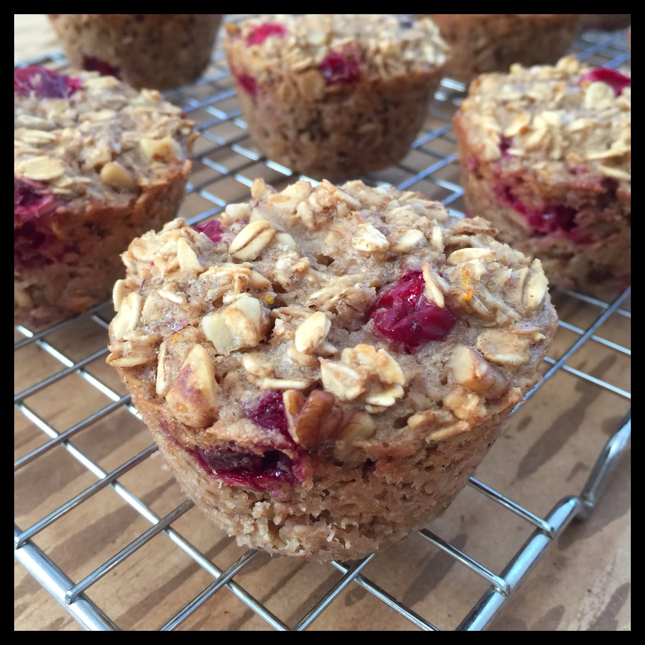 Baked Cranberry Orange Oatmeal Muffins