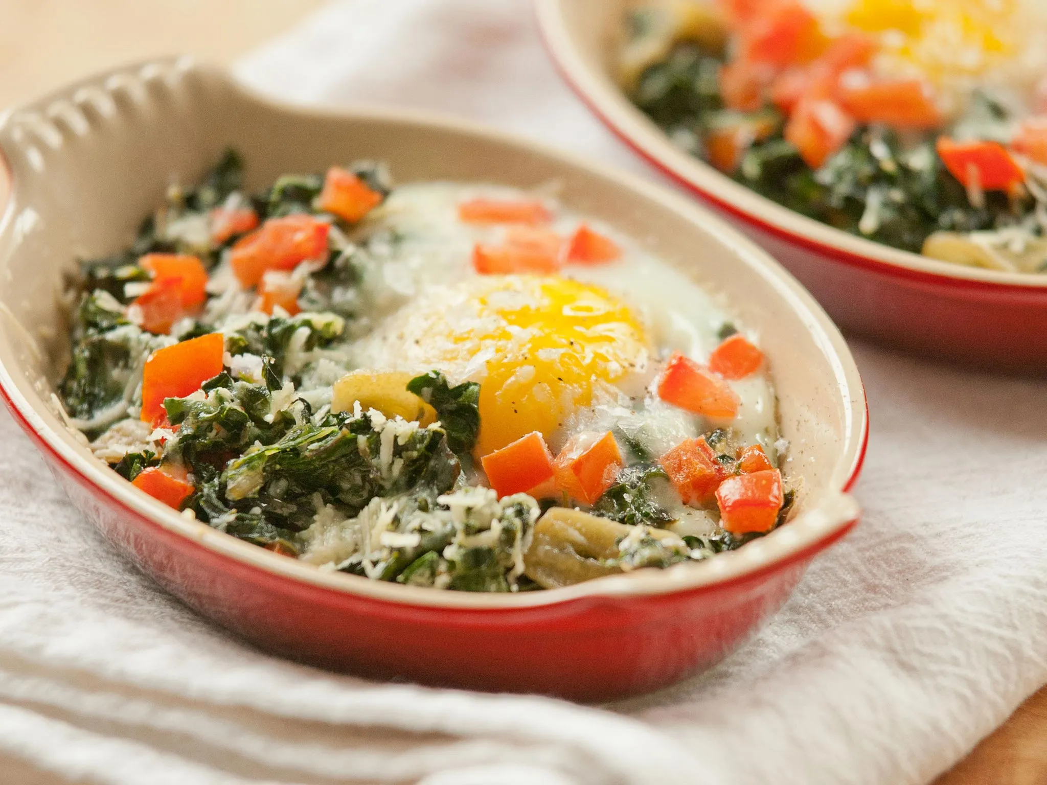 Baked Eggs with Swiss Chard