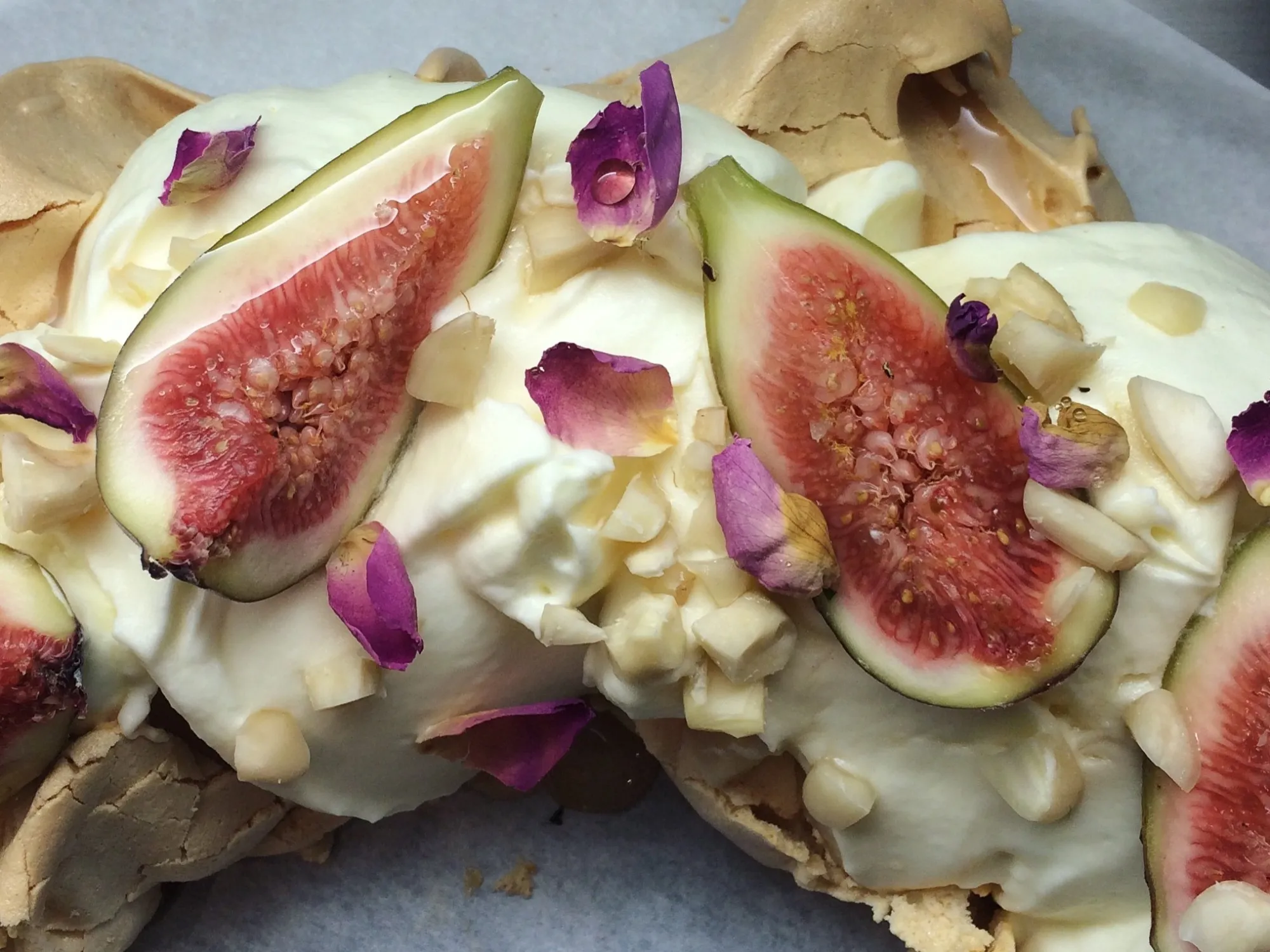 Baked Figs with Almonds and Rosewater