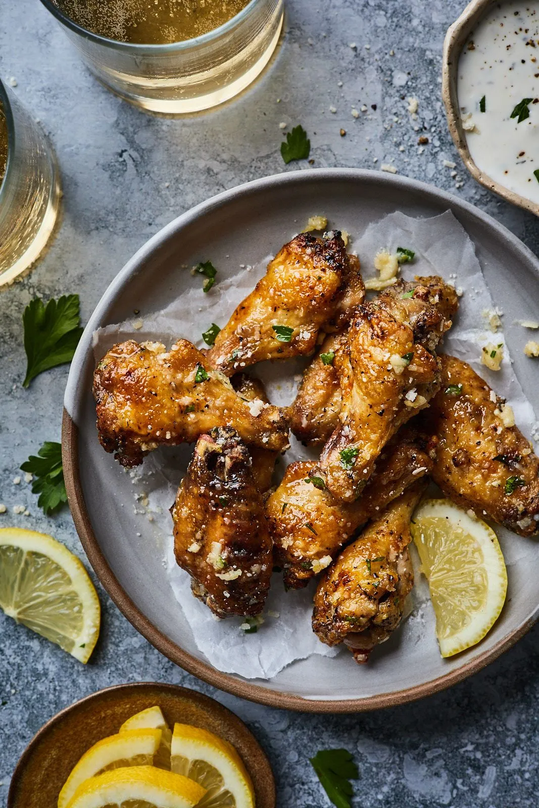 Baked Garlic Lemon Wings