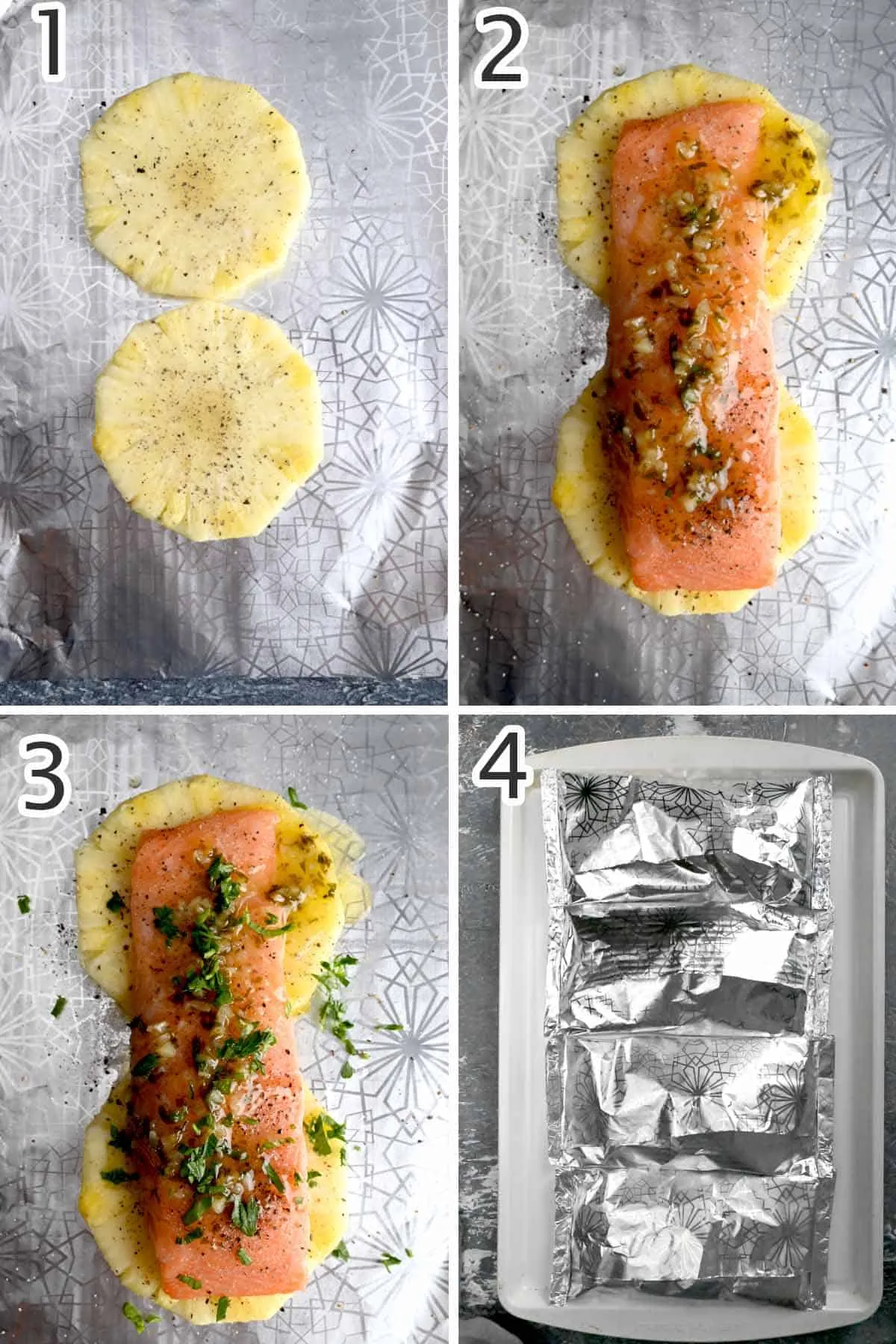 Baked Pineapple Salmon Foil Packets