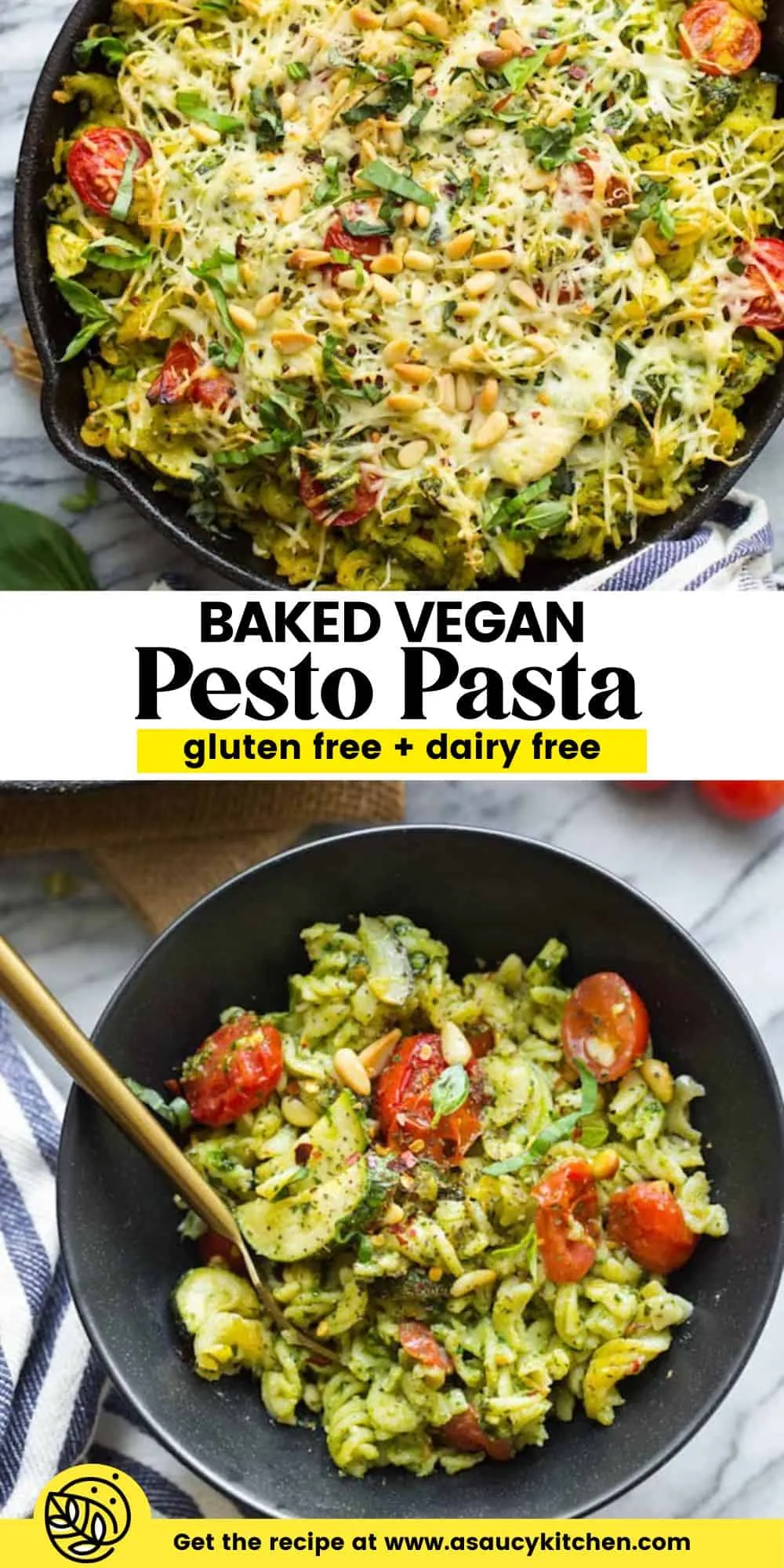 Baked Vegan Pesto Pasta