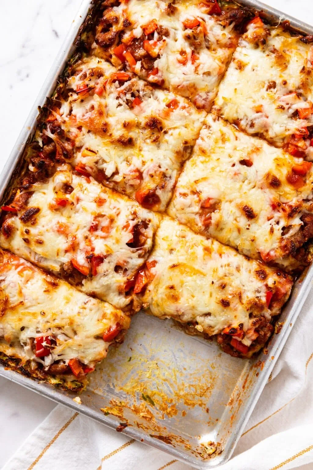 Baked Zucchini Crust Pizza