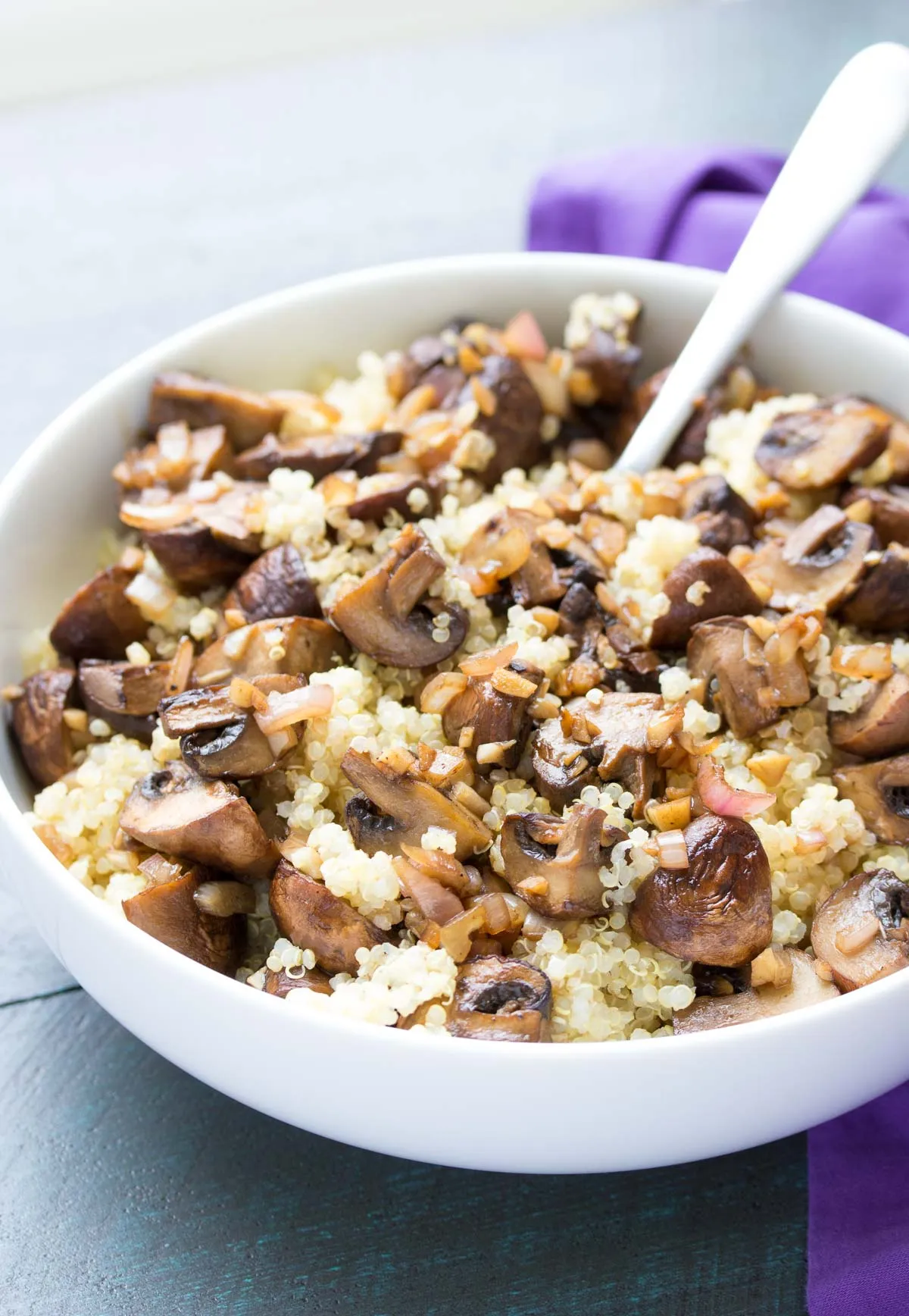 Balsamic Roasted Cauliflower and Mushroom Quinoa