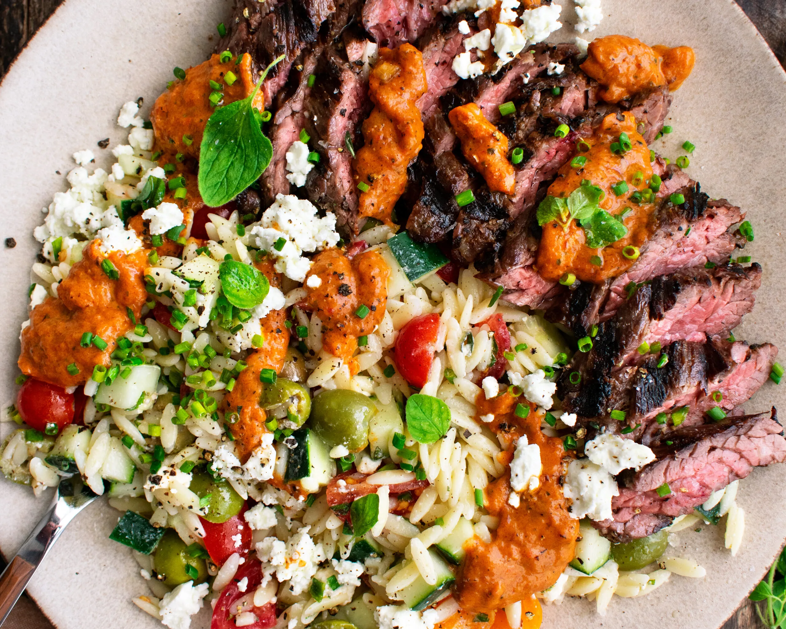 Balsamic Skirt Steak with Red Pepper Relish