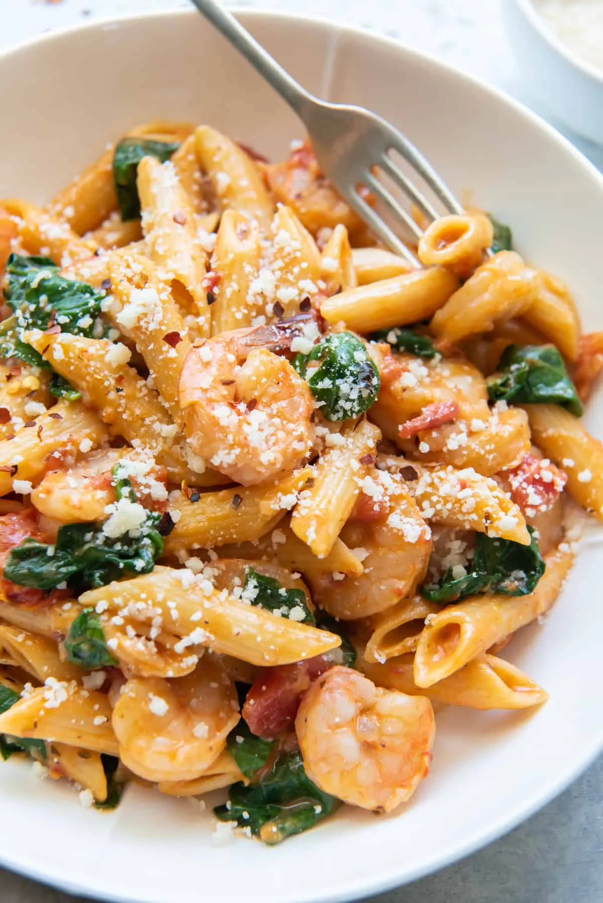 Balsamic Sweet Pepper Pasta with Spinach and Parmesan