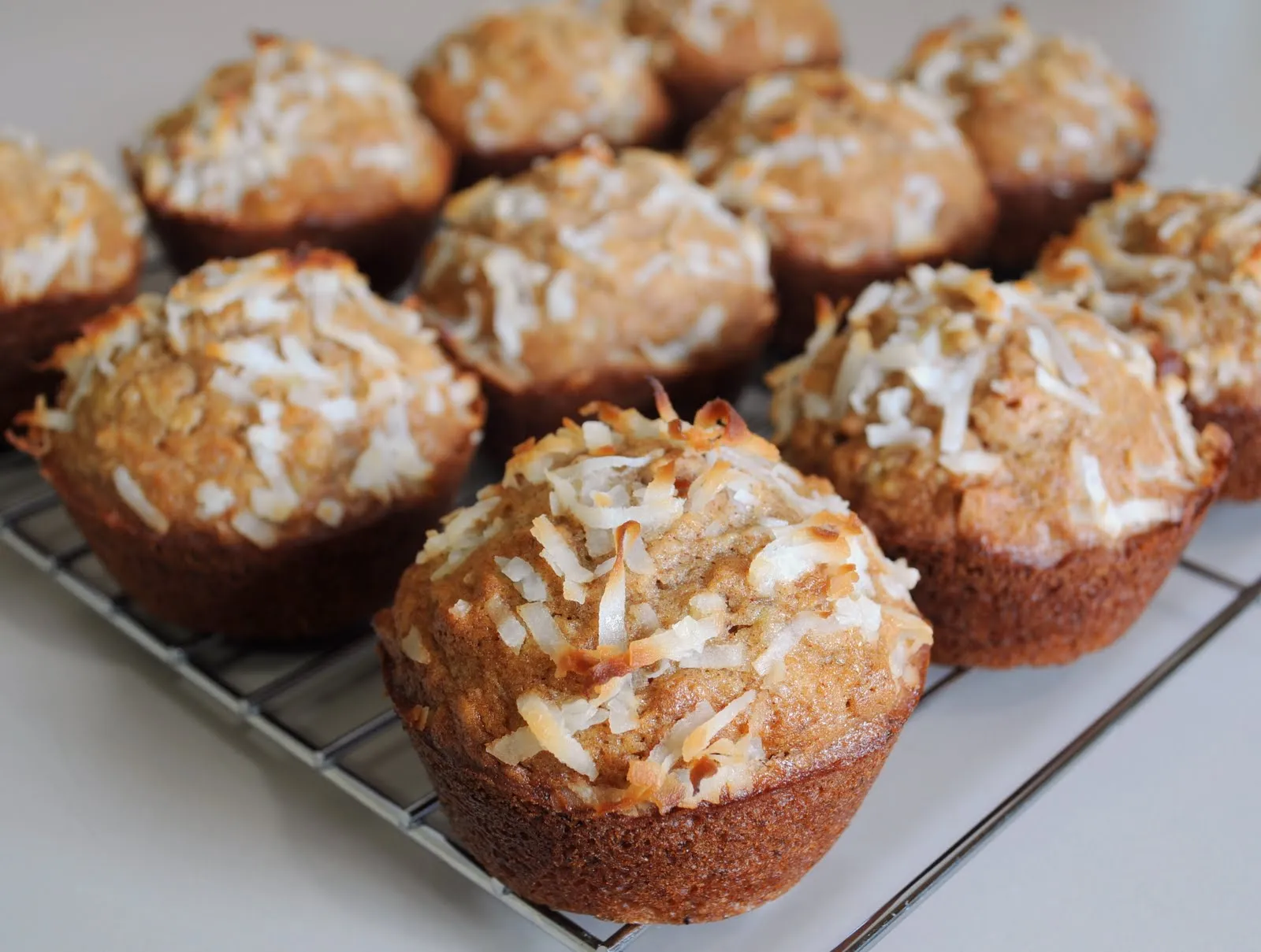Banana Crumb Muffins with Fresh Pineapple and Coconut
