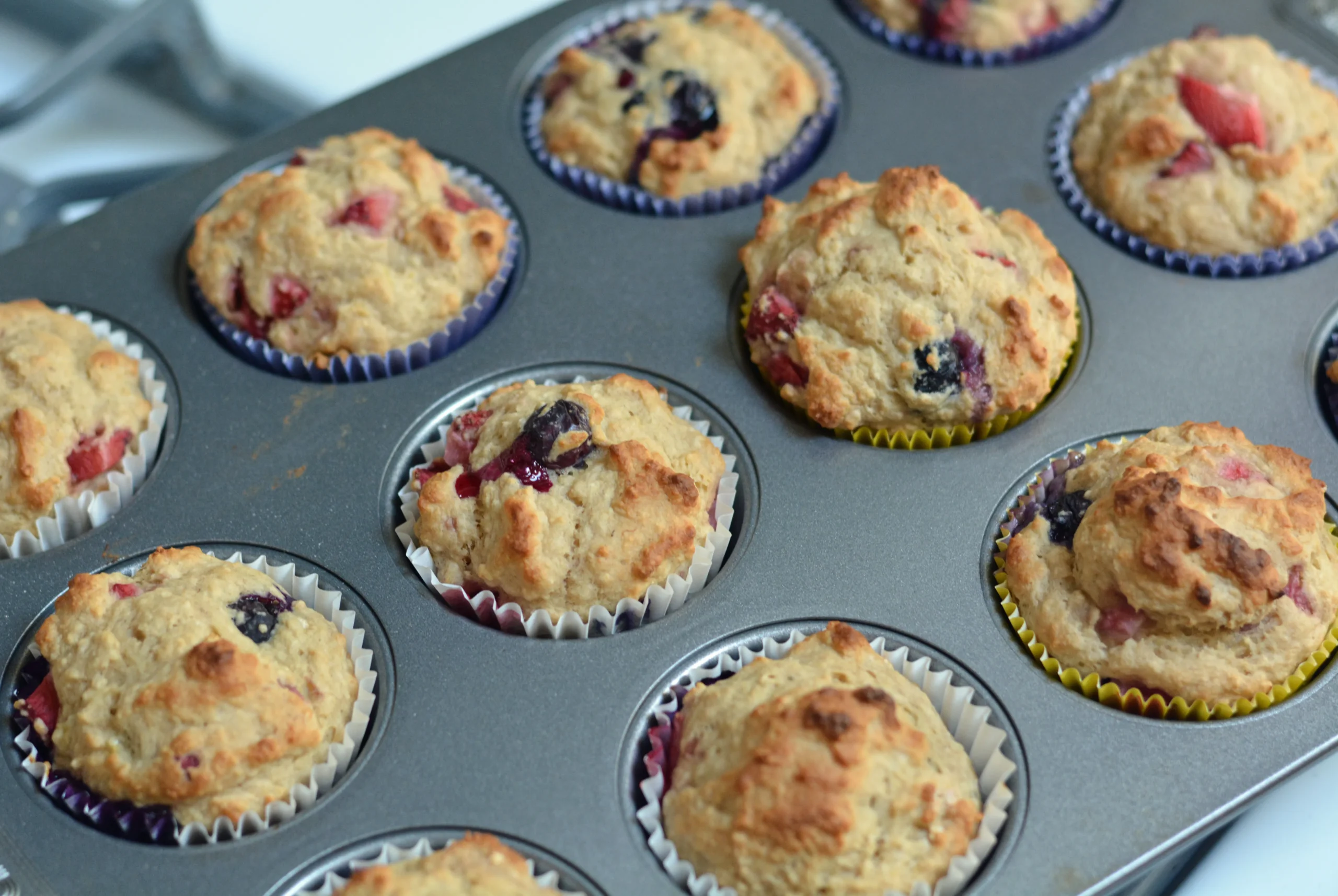 Banana Mixed Berry Muffins