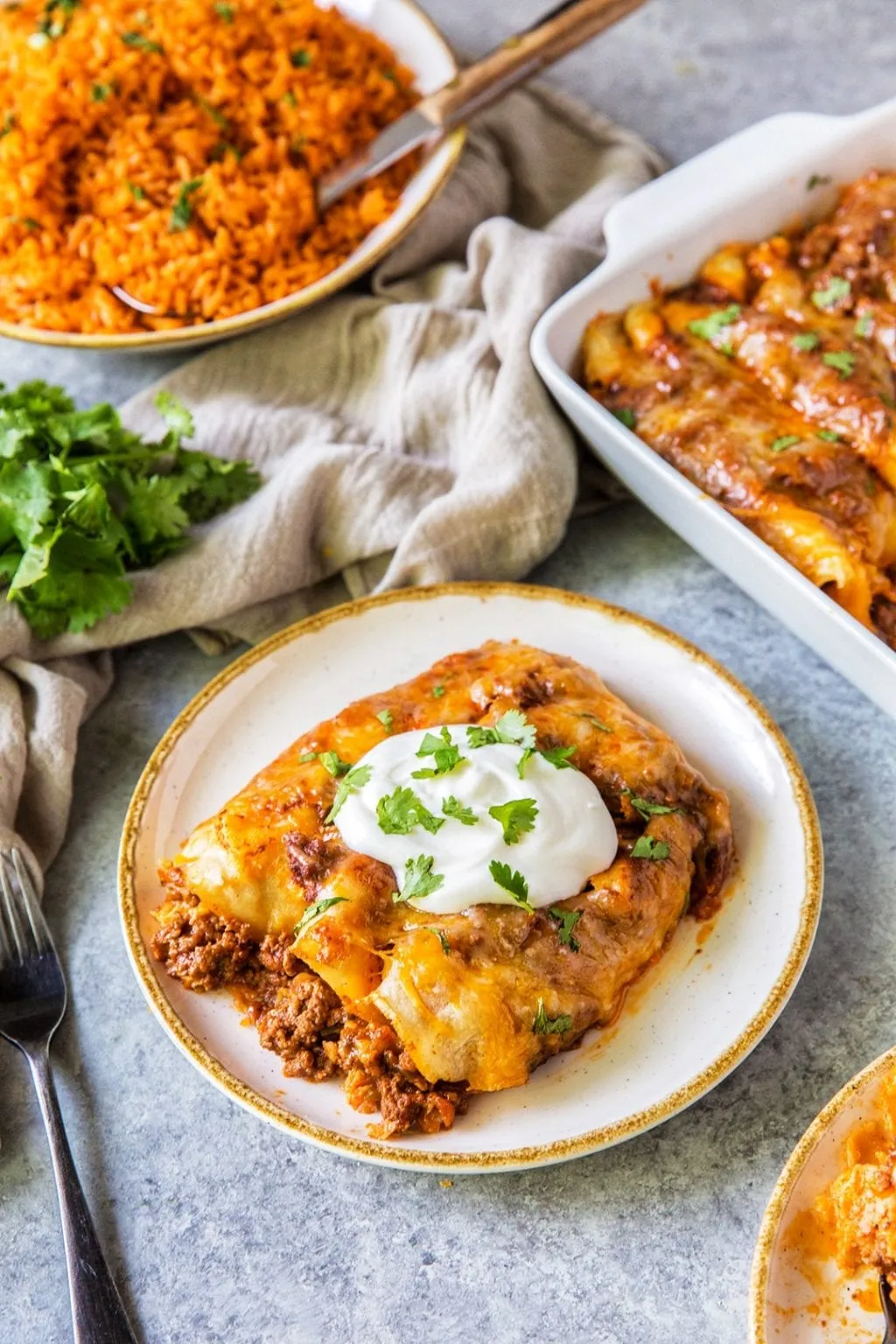 Beef Enchiladas with Red Pepper Salsa