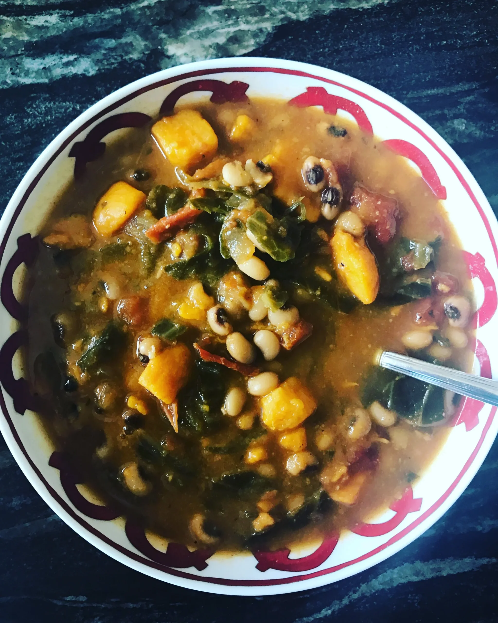 Black Eyed Pea Stew with Collard Greens and Potatoes