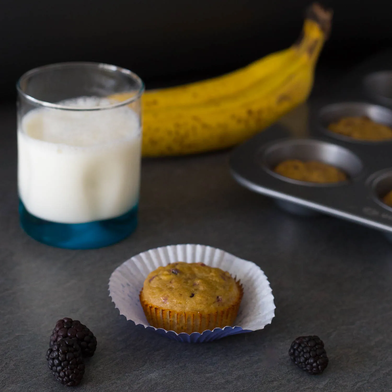 Blackberry Banana Coconut Muffins