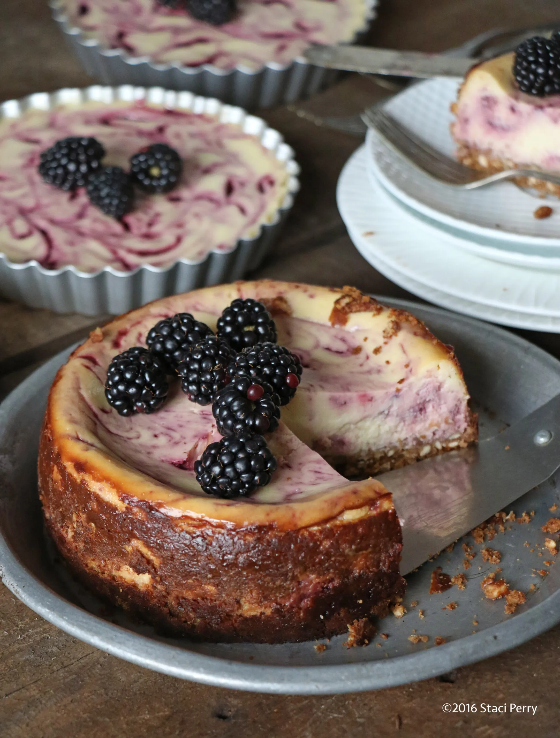 Blackberry Lime Cheesecake Tart