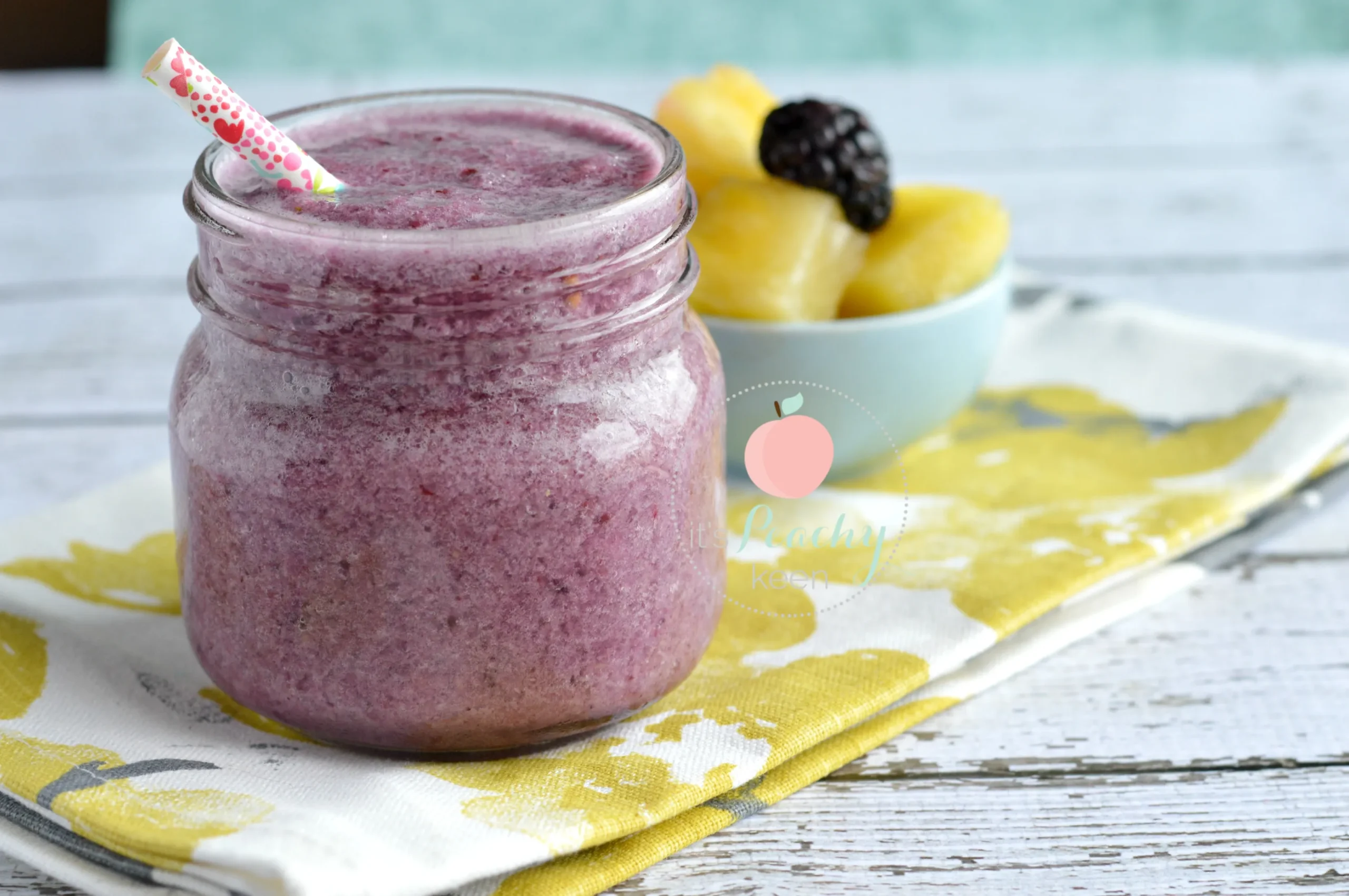 Blackberry Pineapple Honey Yogurt Smoothie