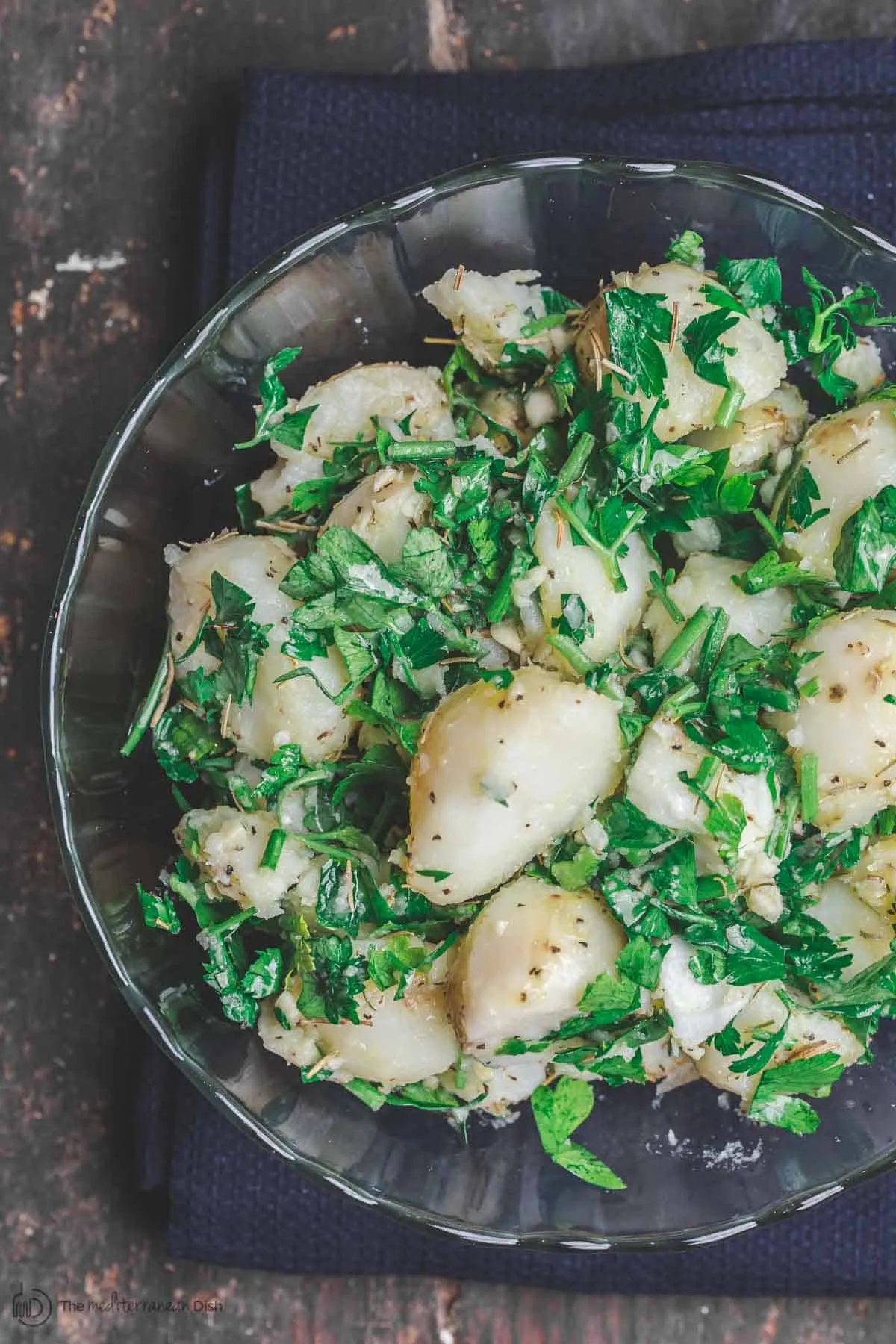 Boiled Potatoes Garlic Fresh Herbs