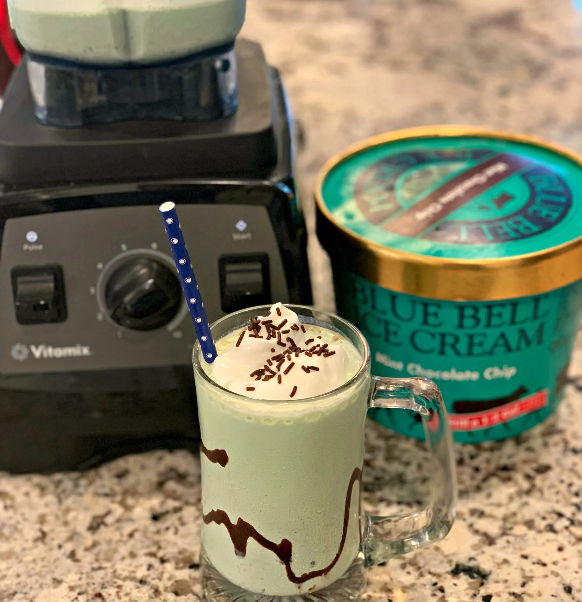 Boozy Mint Chocolate Chip Milkshakes