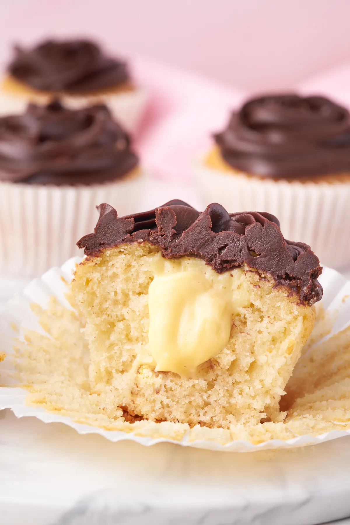 Boston Creme Pie Cupcake Bandwagon