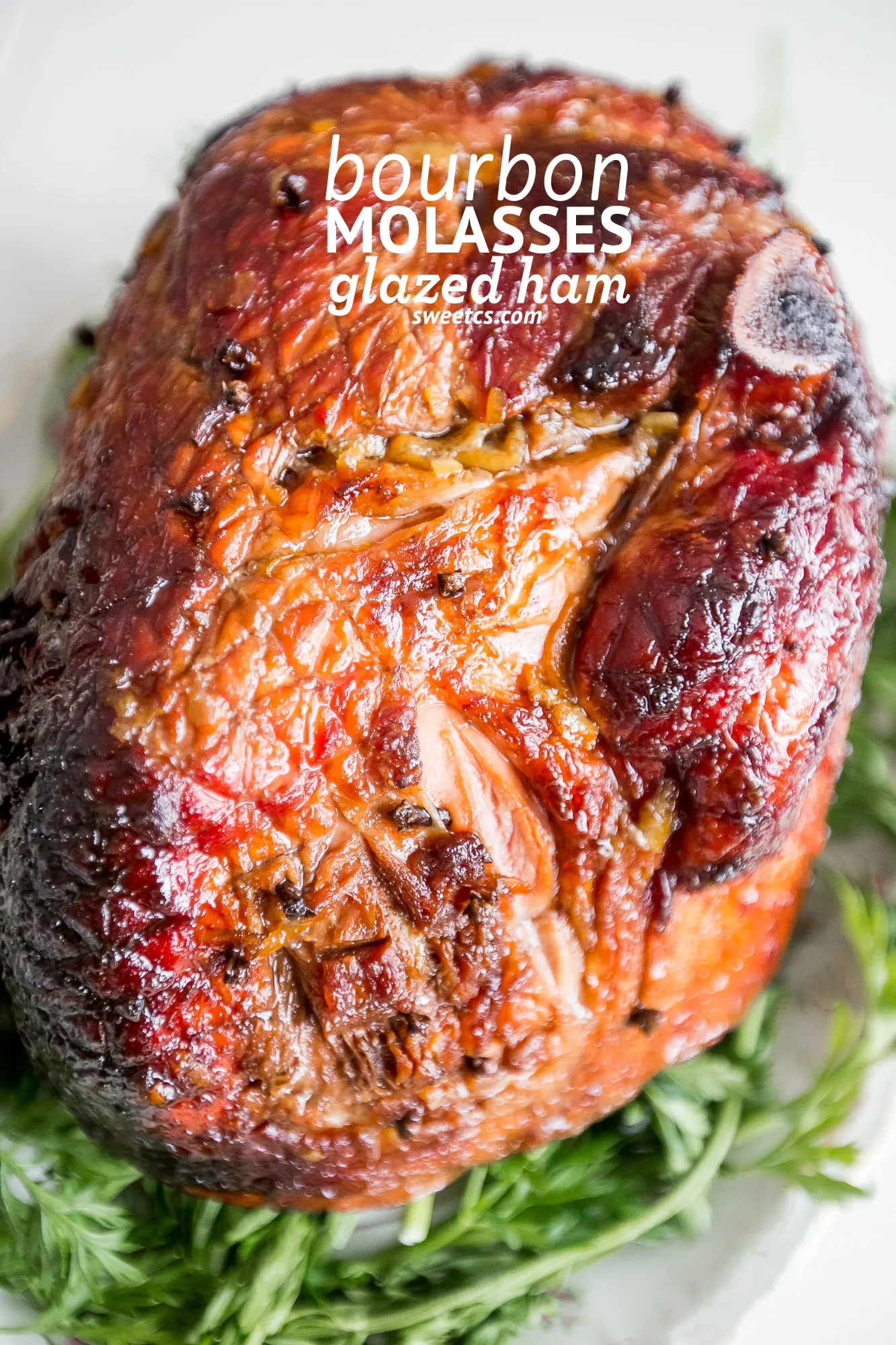 Bourbon Molasses Glazed Ham
