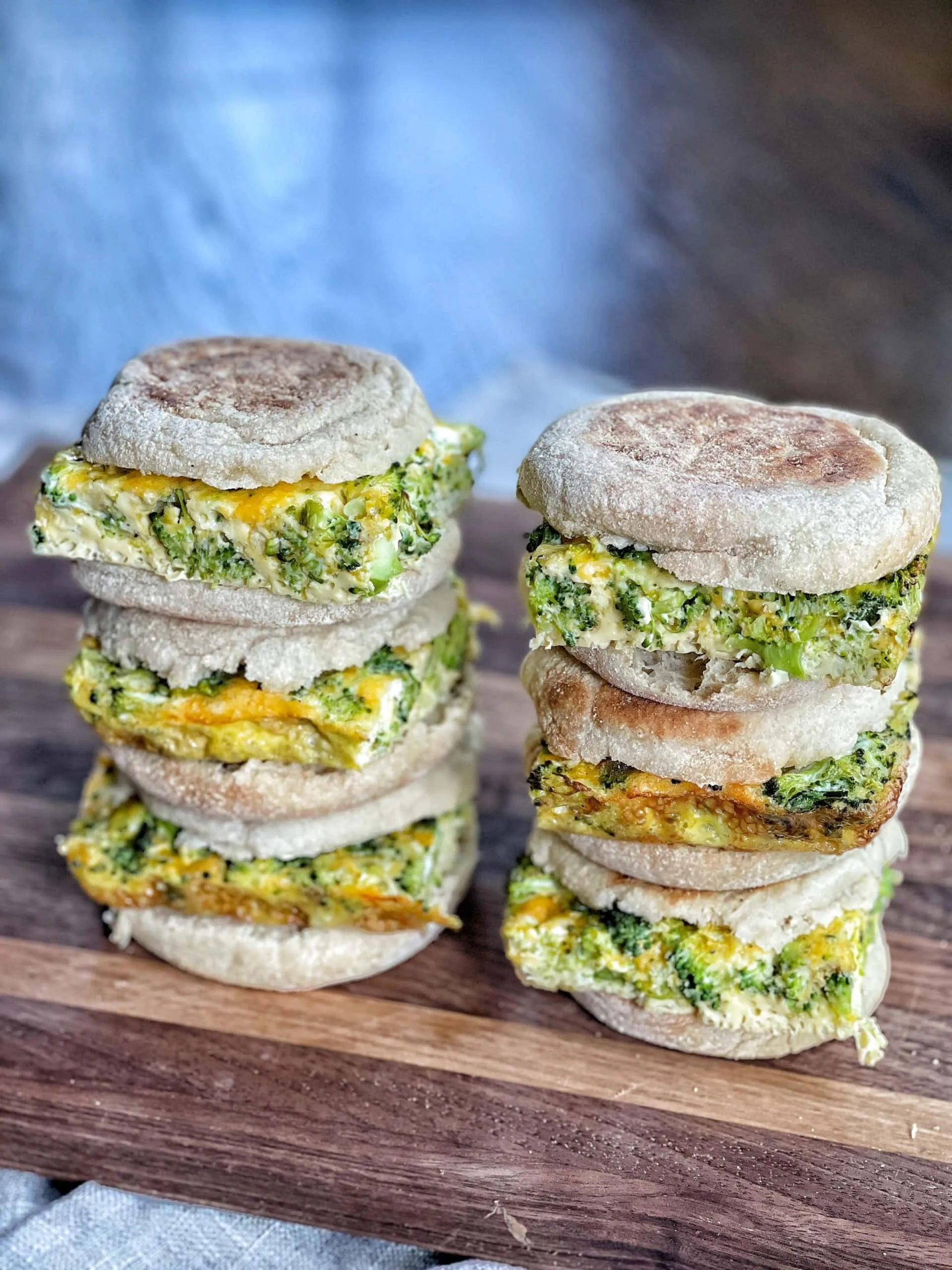 Broccoli Egg and Cheese Breakfast Sandwiches