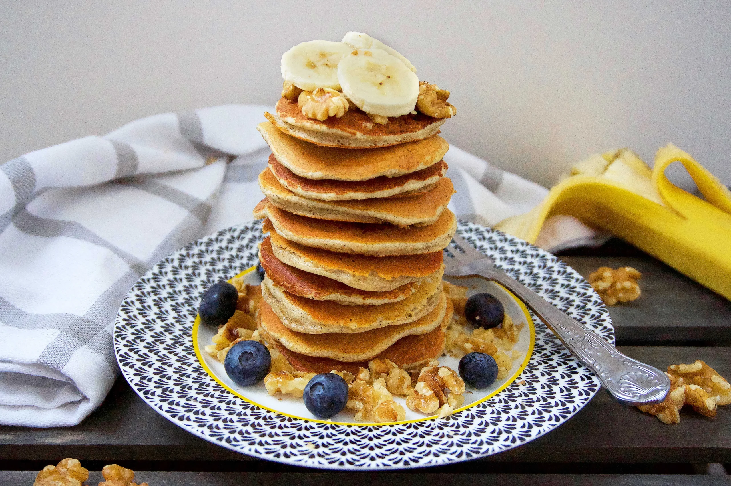 Buckwheat Banana Blueberry Pancakes