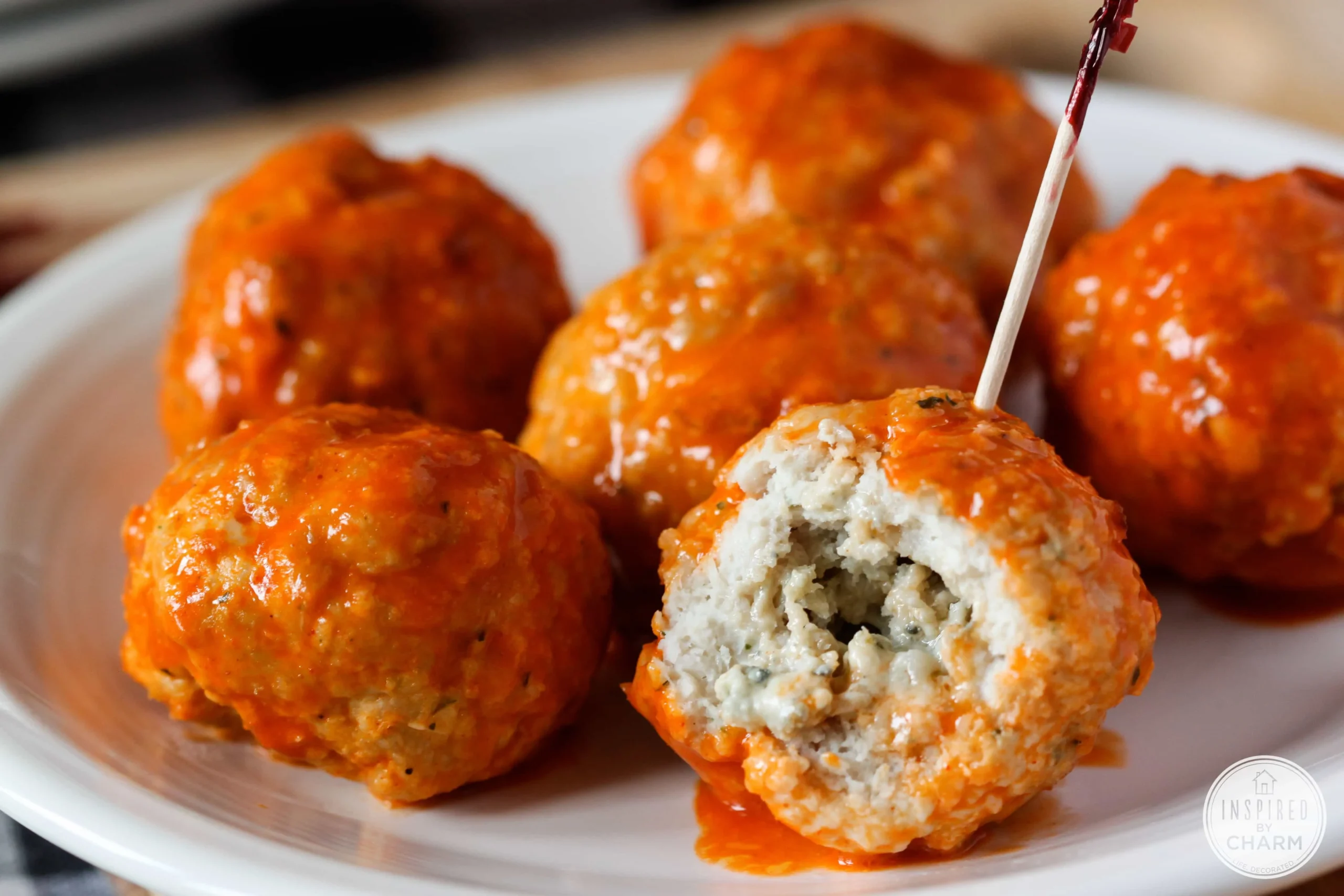 Buffalo Blue Cheese Crockpot Meatballs