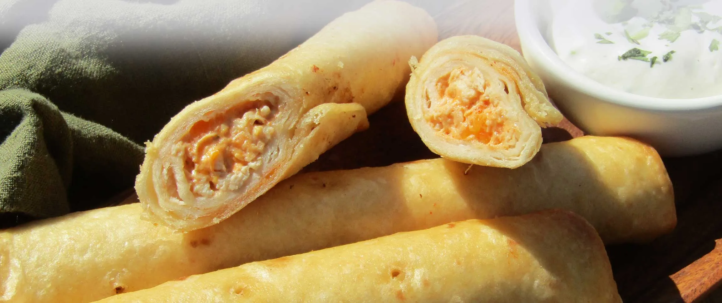 Buffalo Chicken Taquitos with Cilantro