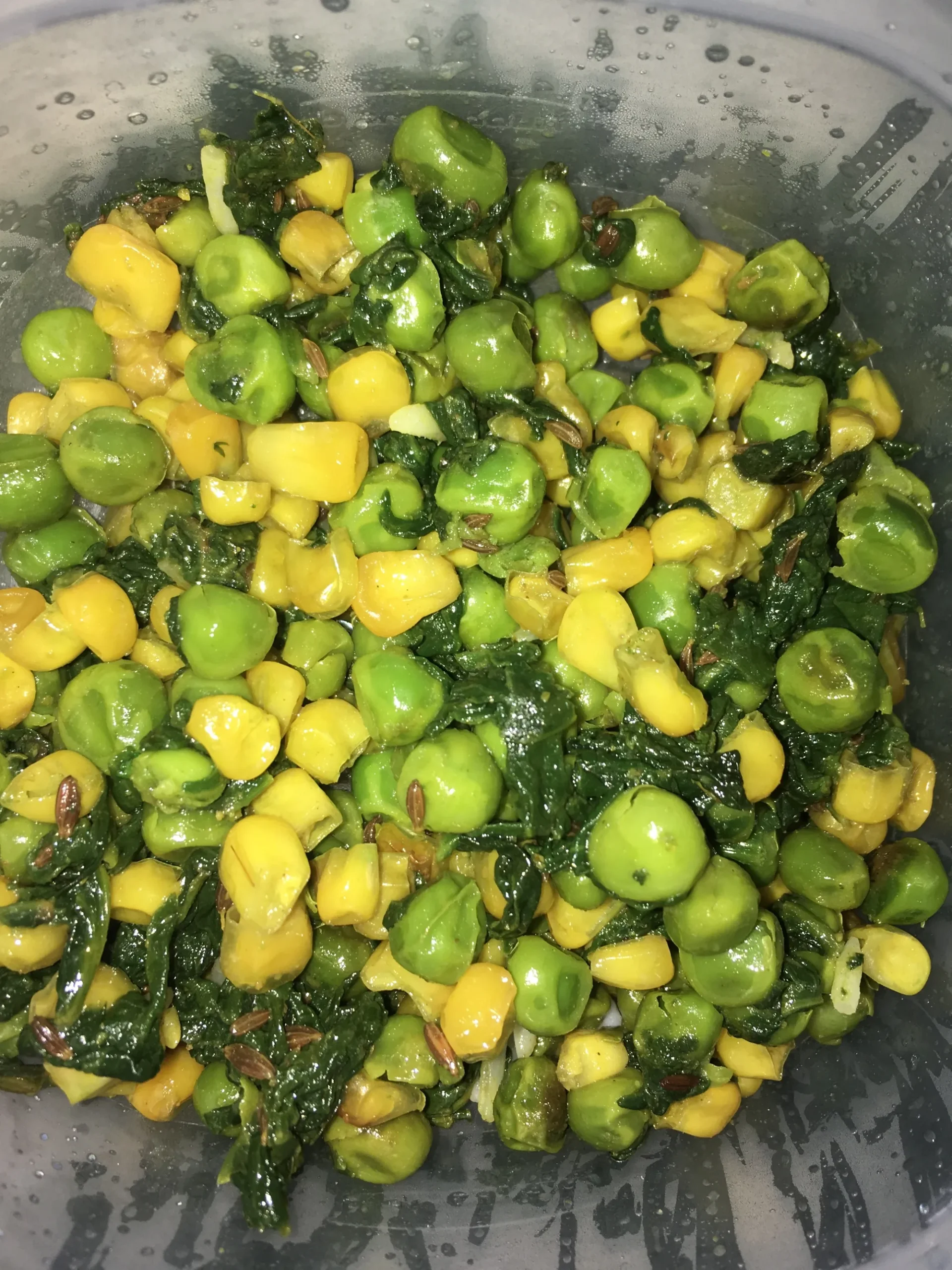 Buttered Corn, Peas, and Spinach