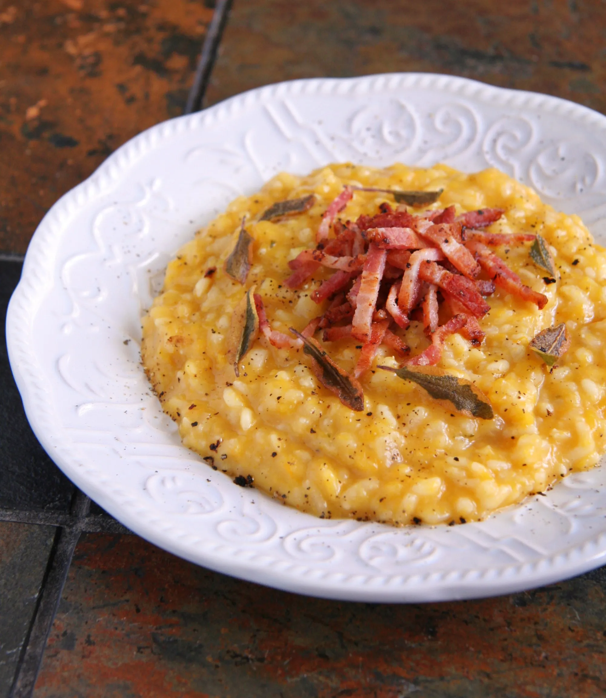 Butternut Squash Risotto with Bacon Maple Sage
