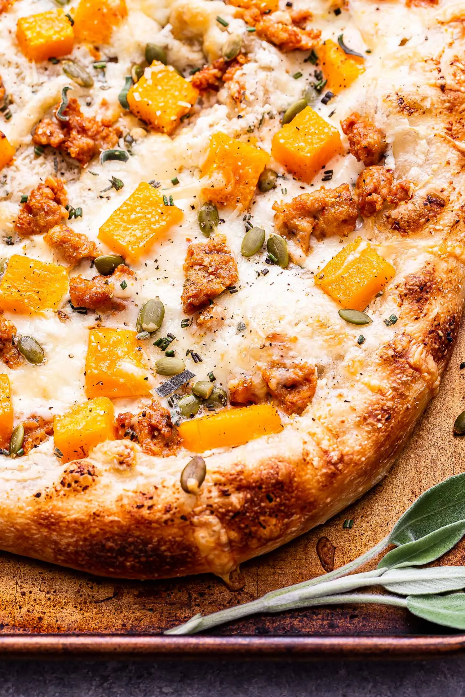 Butternut Squash Sausage and Ricotta Pizza