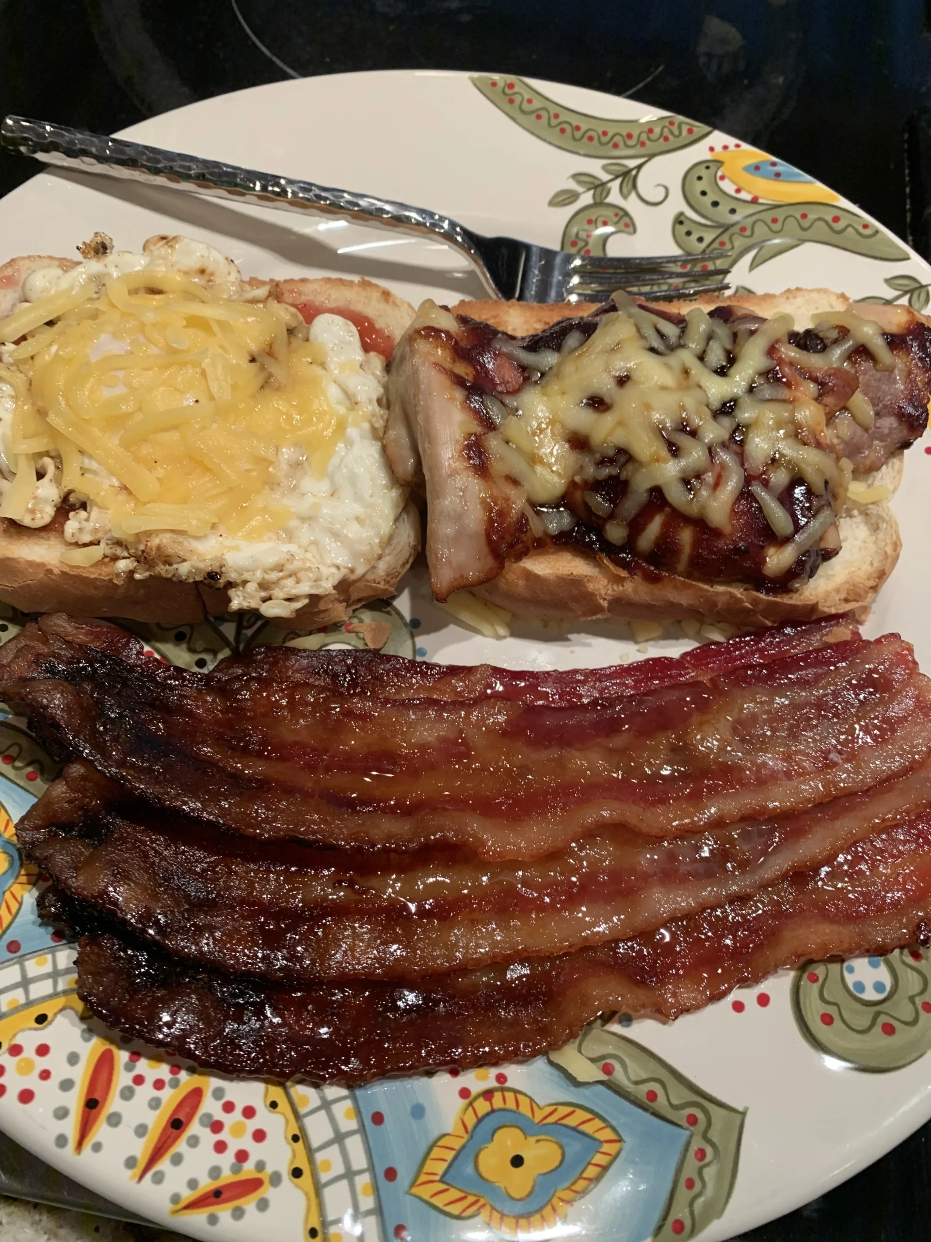 Candied Bacon and Fried Eggs