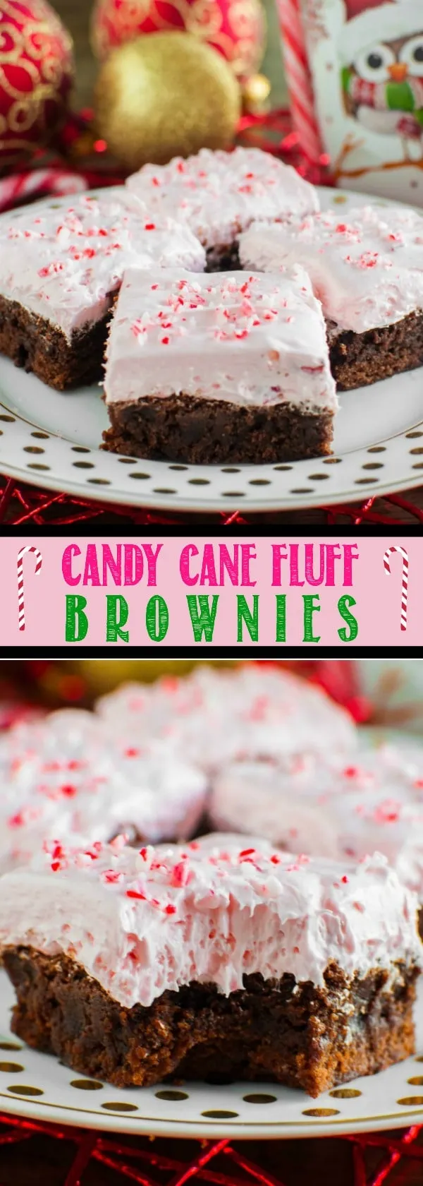 Candy Cane Fluff Brownies