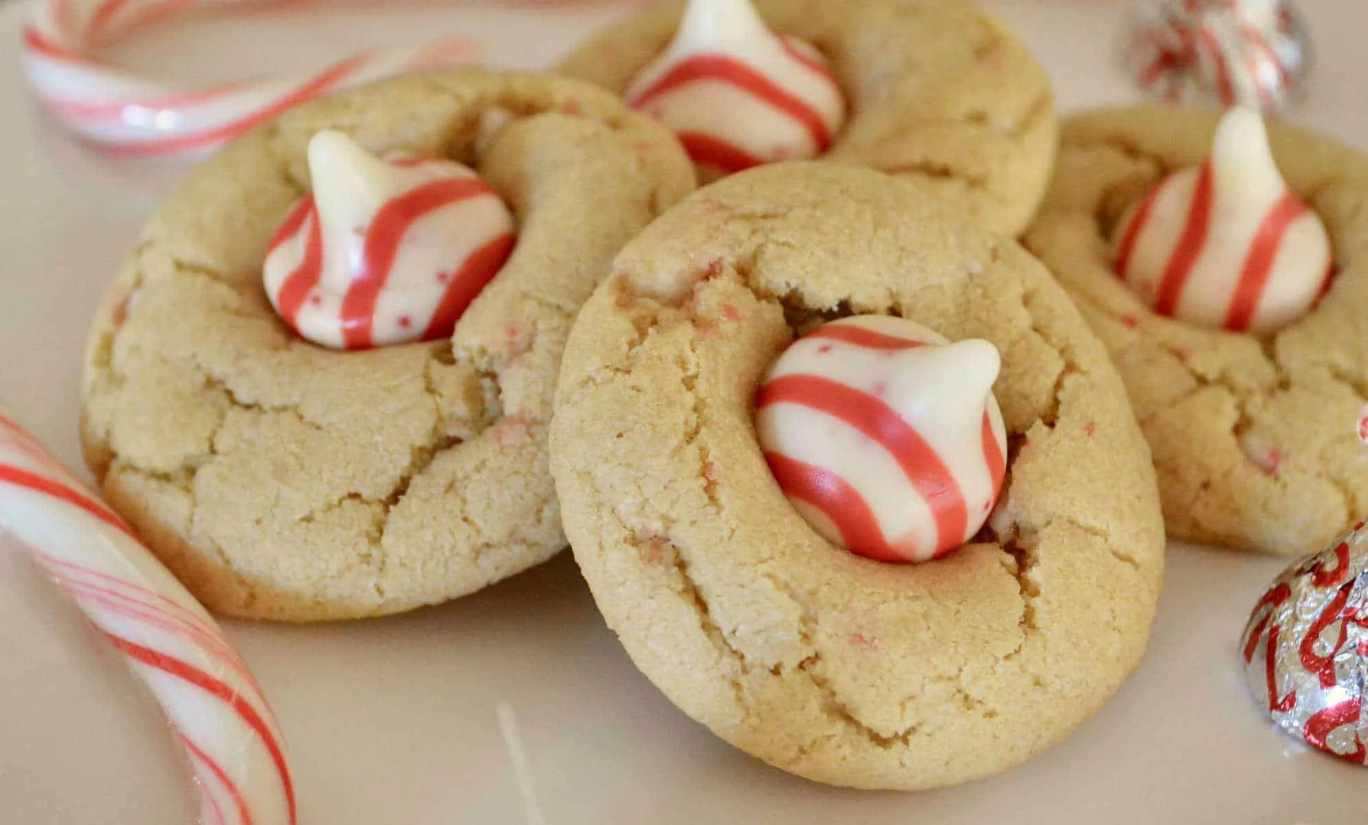 Candy Cane Kisses Cookies
