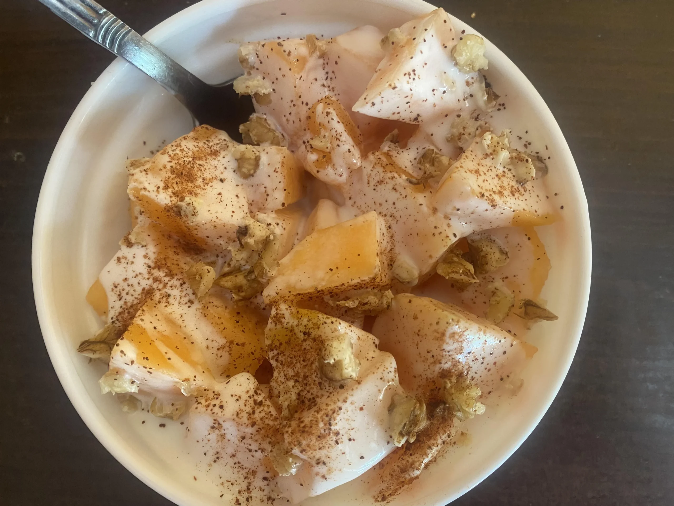 Cantaloupe Yogurt with Walnuts