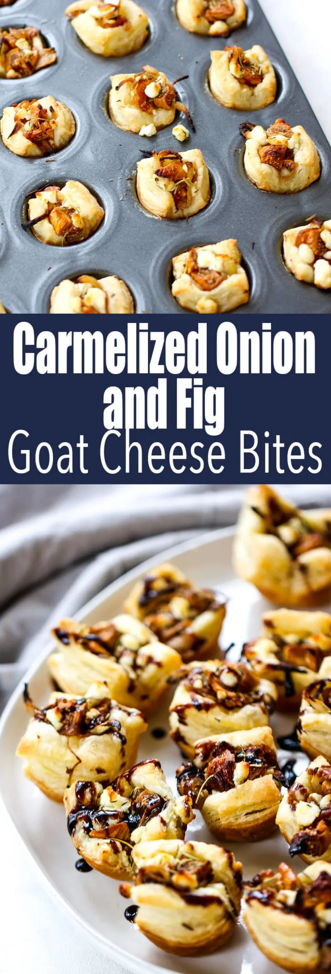 Caramelized Onion Fig Goat Cheese Bites