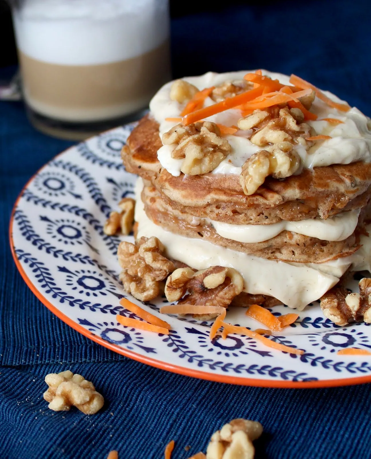 Carrot Cake Pancakes with Maple Cream