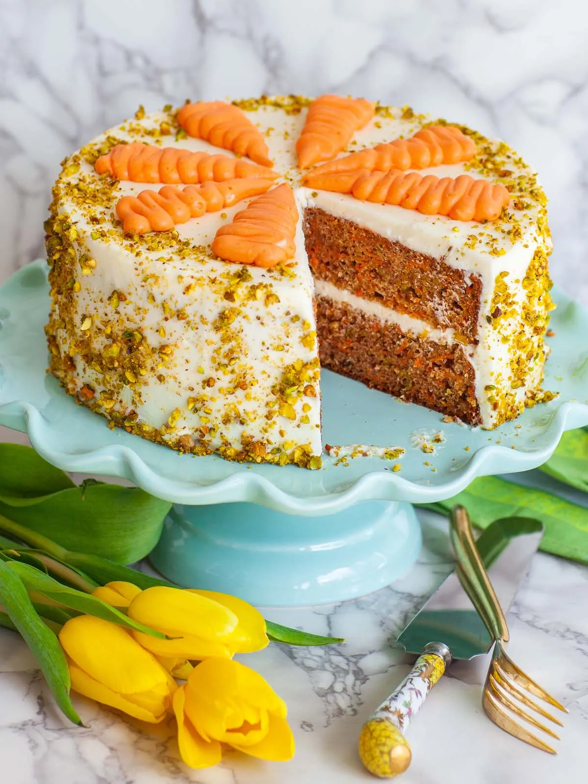 Carrot Pineapple and Pistachio Cake